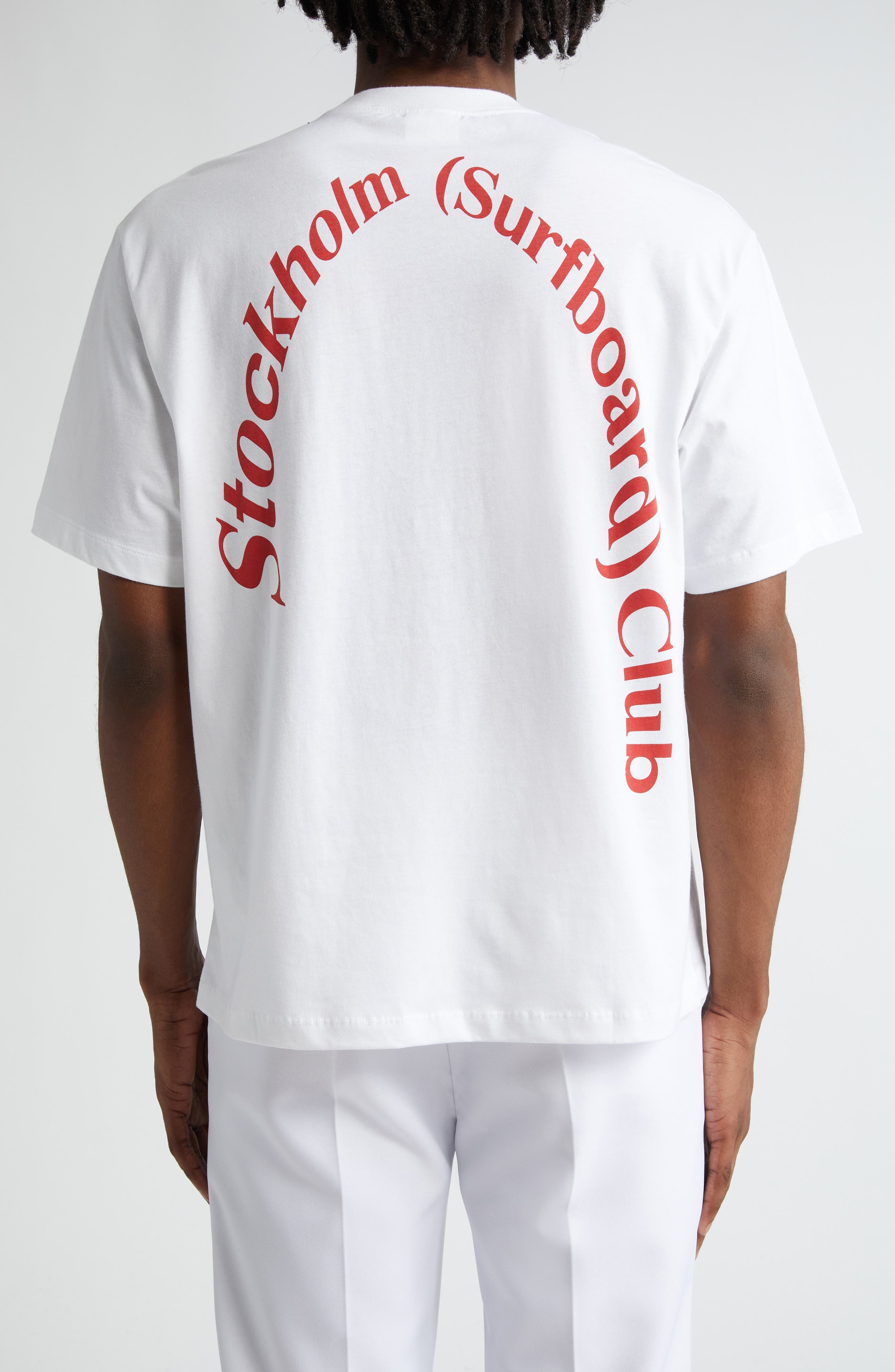 STOCKHOLM SURFBOARD CLUB Back Logo Organic Cotton Graphic T-Shirt in White at Nordstrom - 4