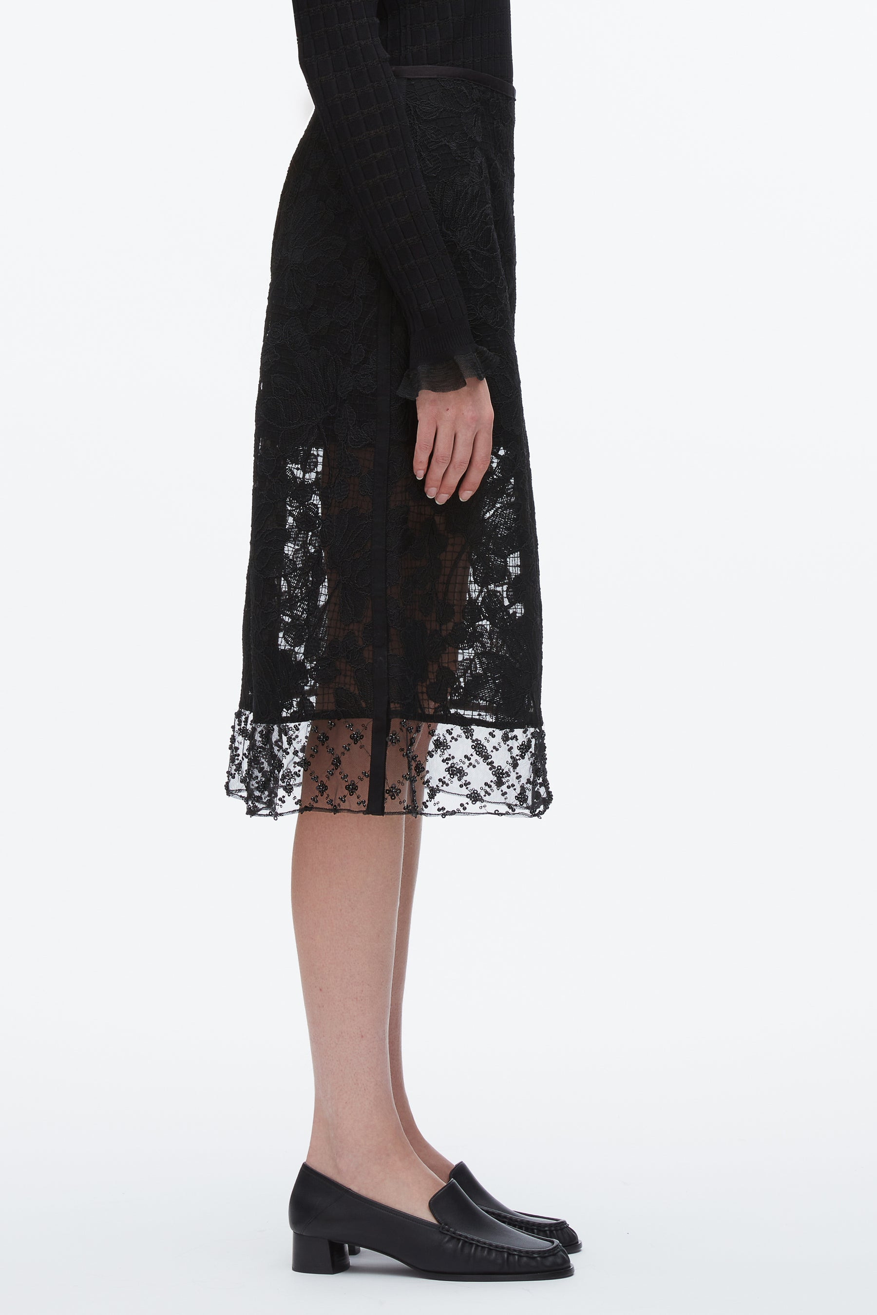 Corded Lace Organza Skirt - 4