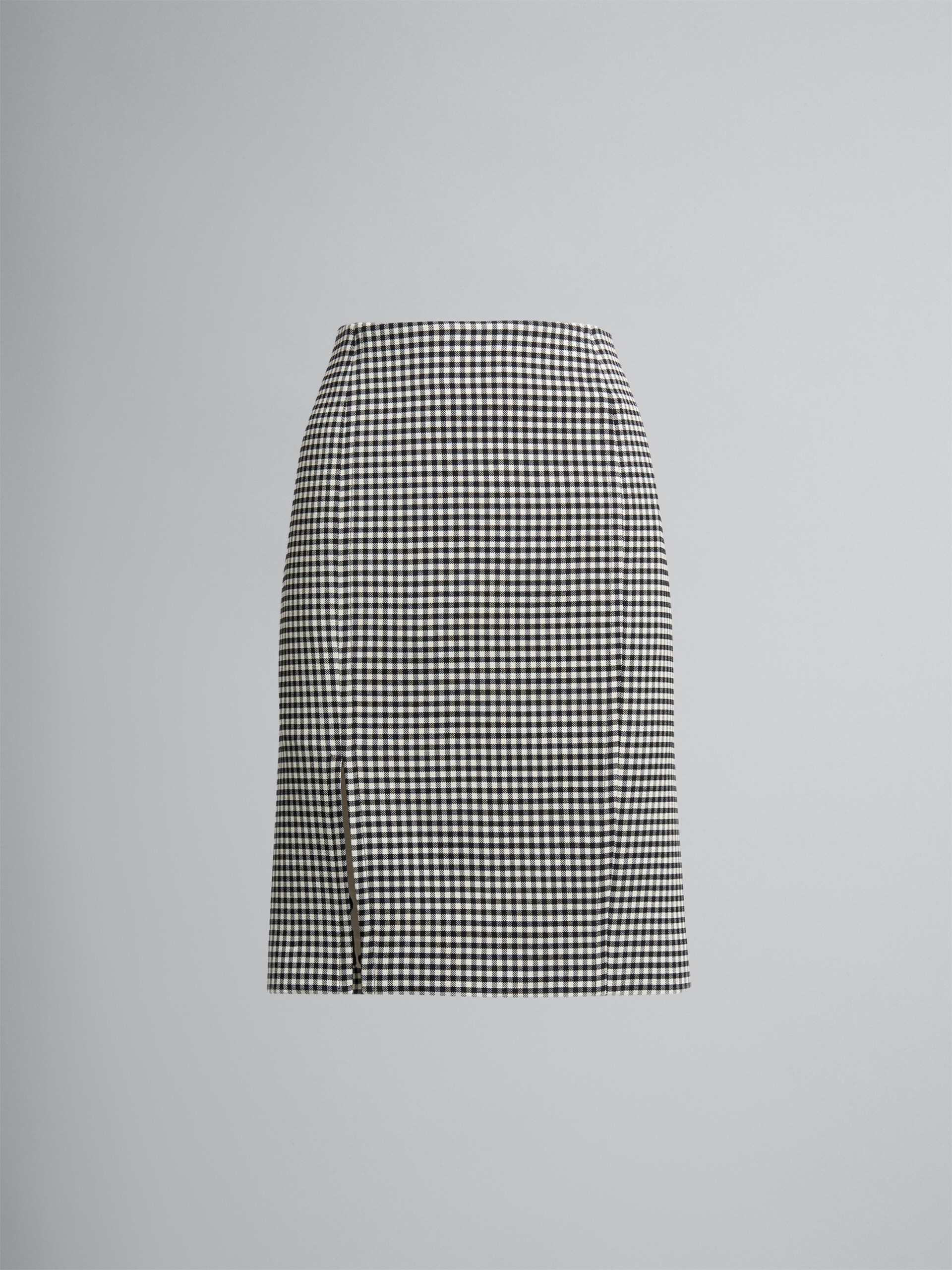 DOUBLE-FACED HOUNDSTOOTH WOOL TULIP SKIRT - 1