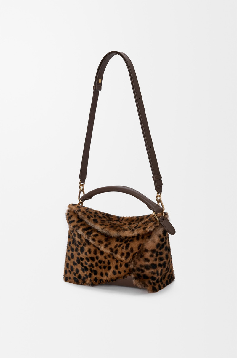 Small Puzzle Edge bag in printed shearling 7