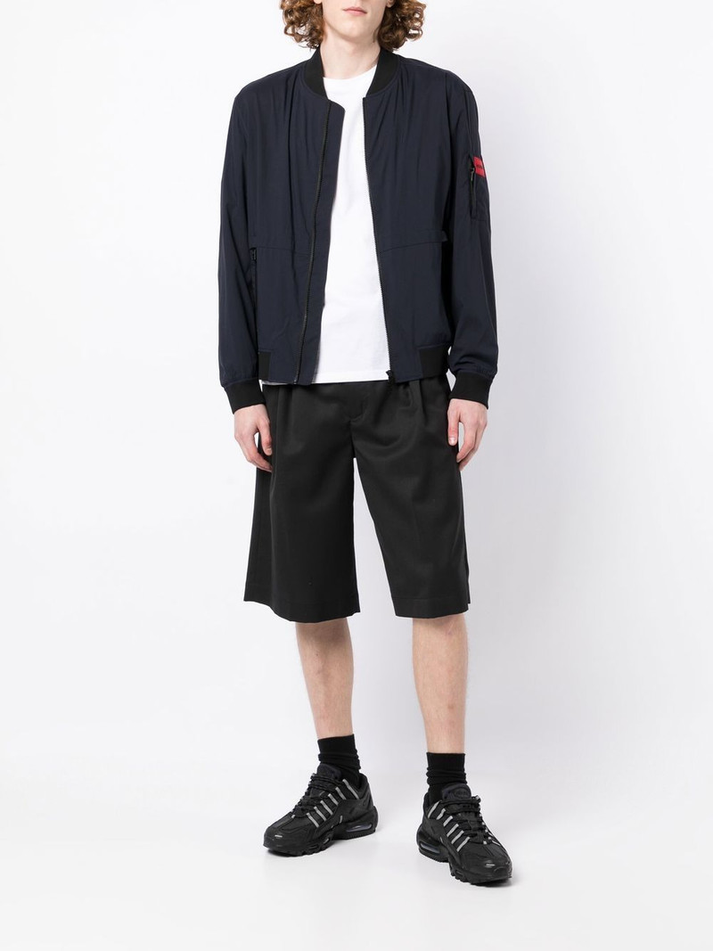 HUGO logo-patch zipped bomber jacket outlook