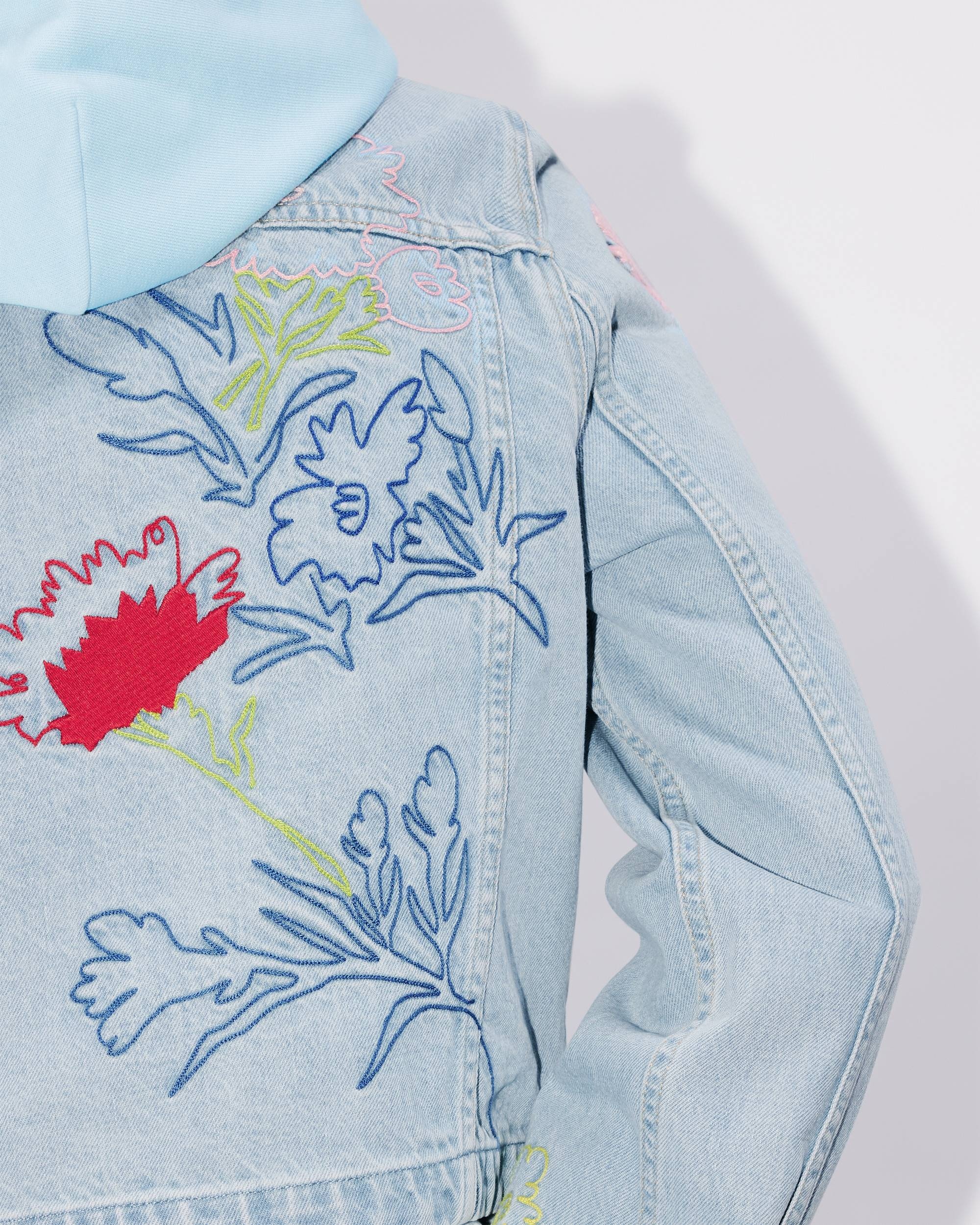 'KENZO Drawn Flowers' embroidered trucker jacket - 8