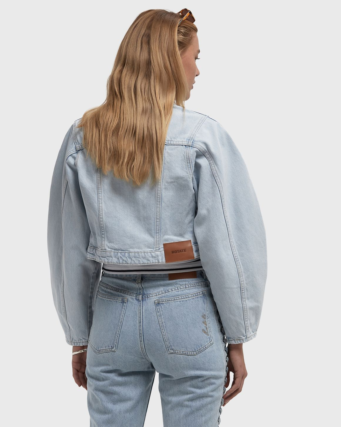 Round Sleeve Denim Jacket - 3