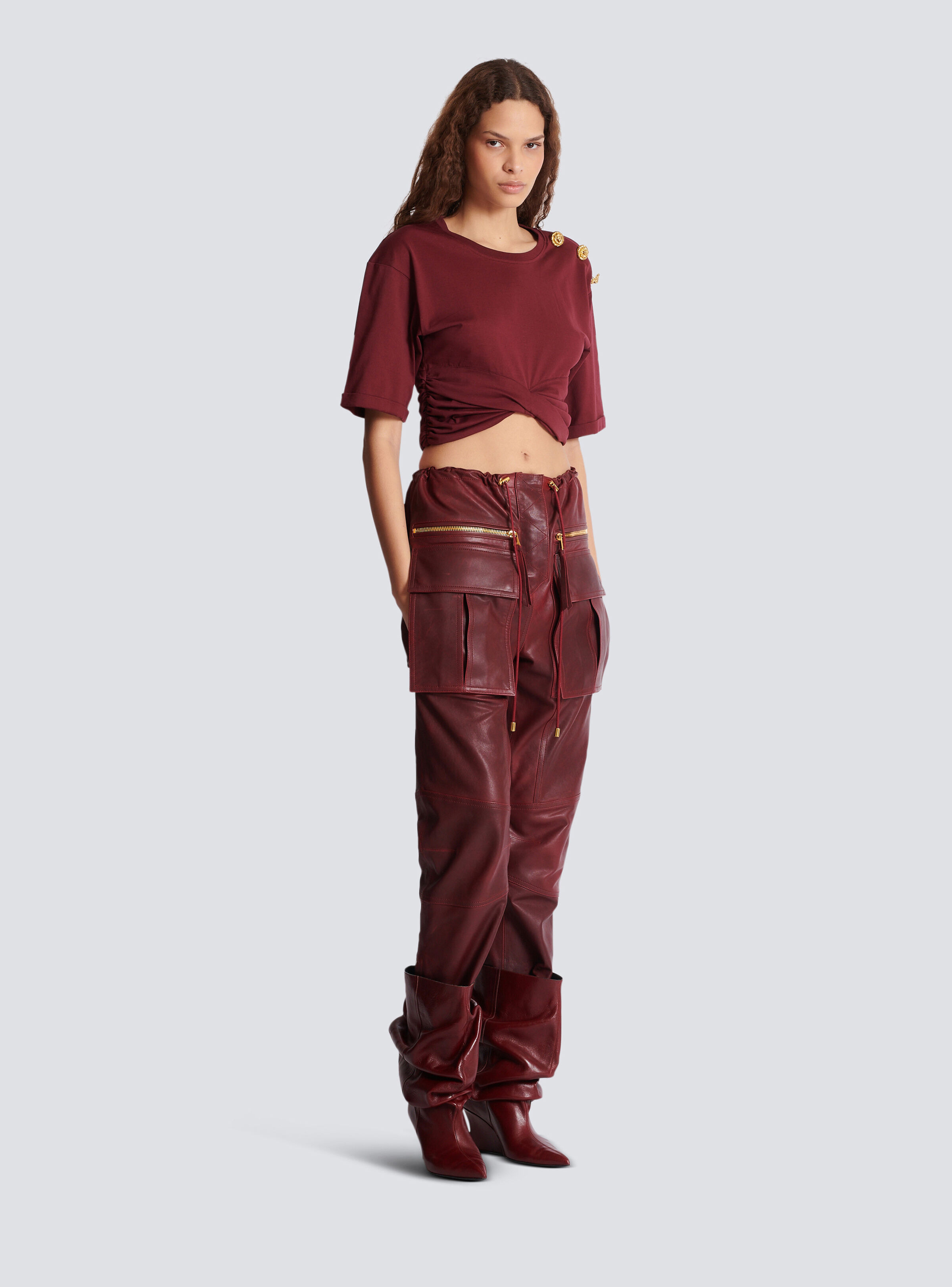 Cropped tie T-shirt - 3