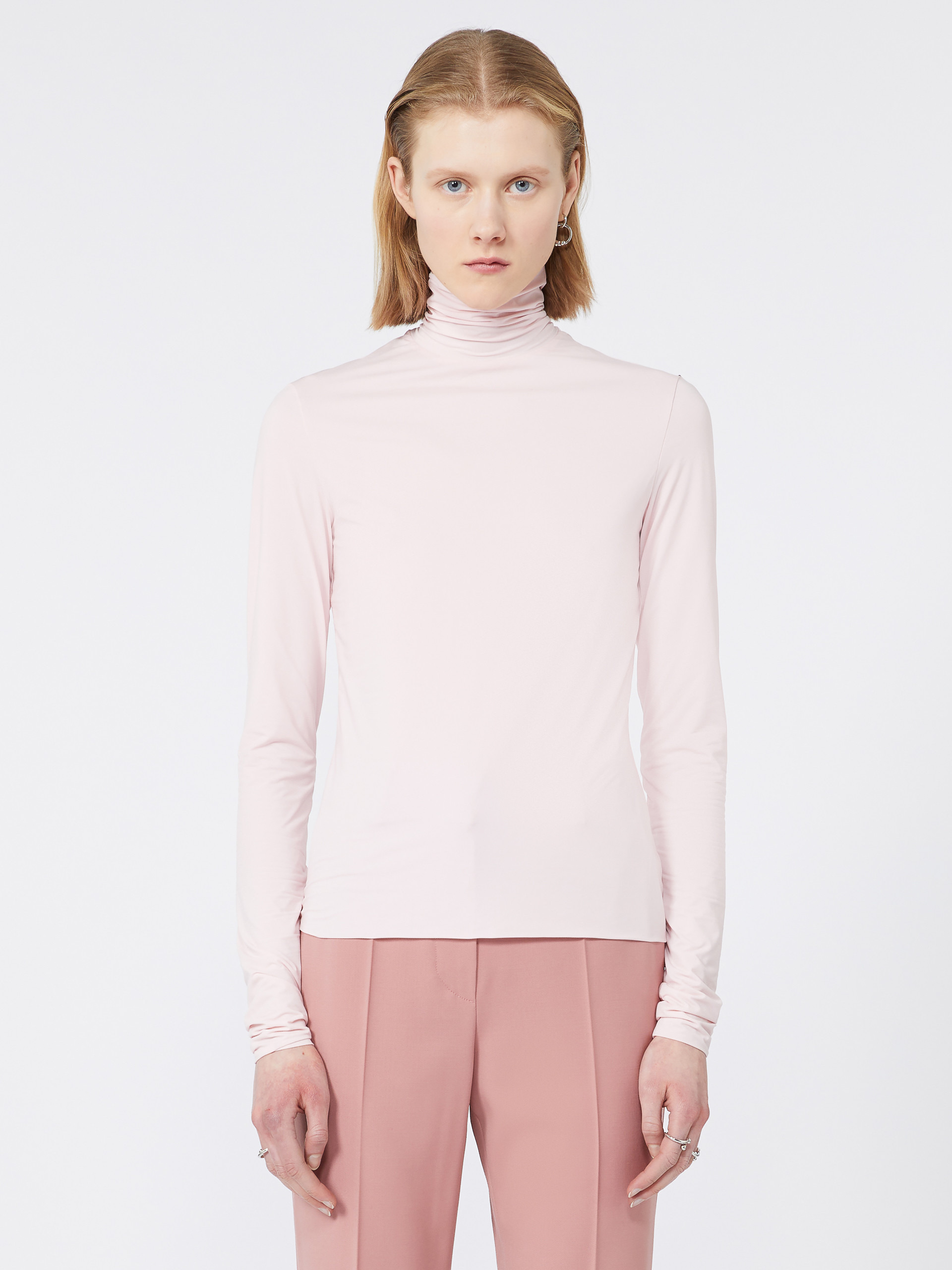STONE Skintight jersey polo-neck sweater - 3