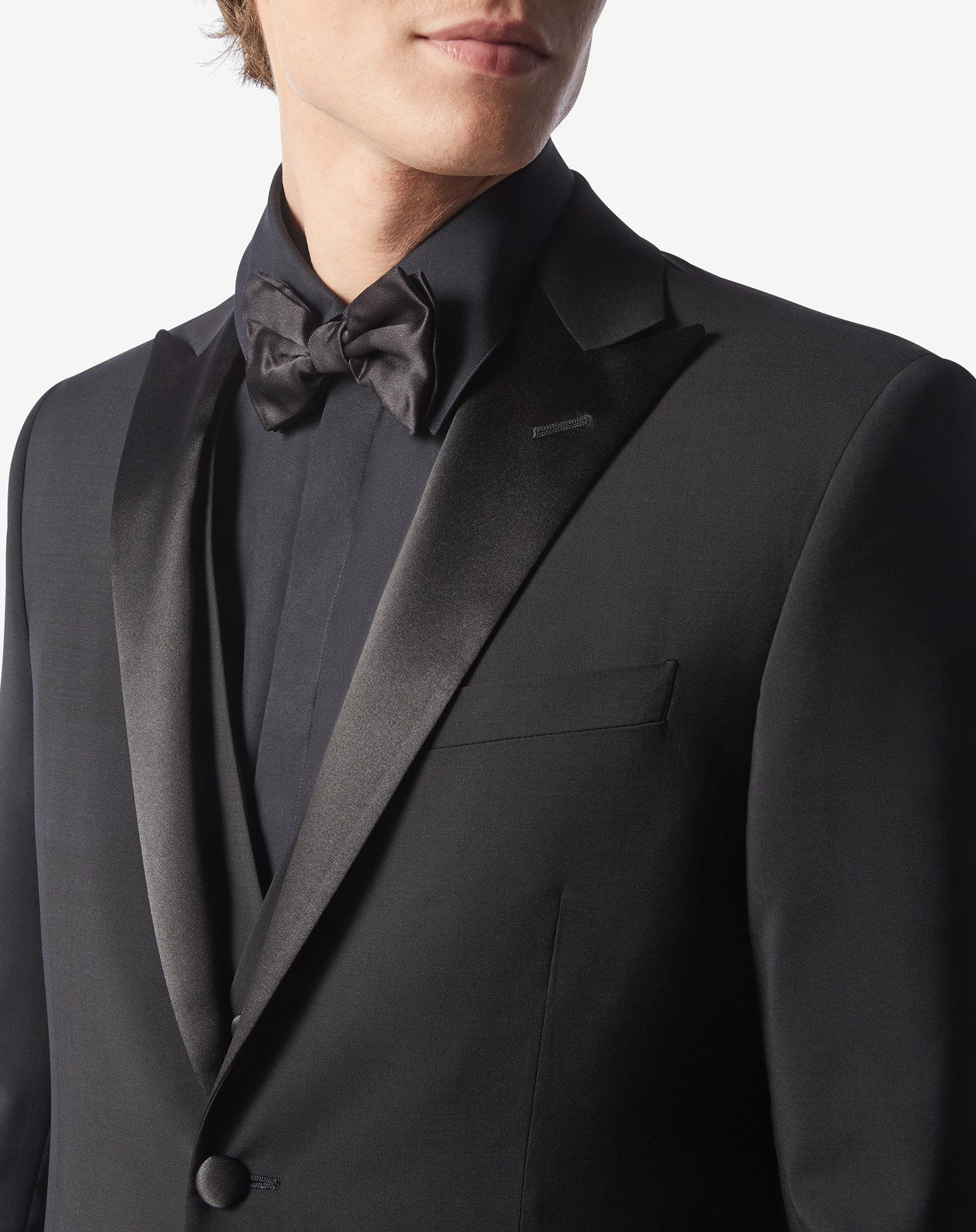 Black wool and mohair tuxedo - 3