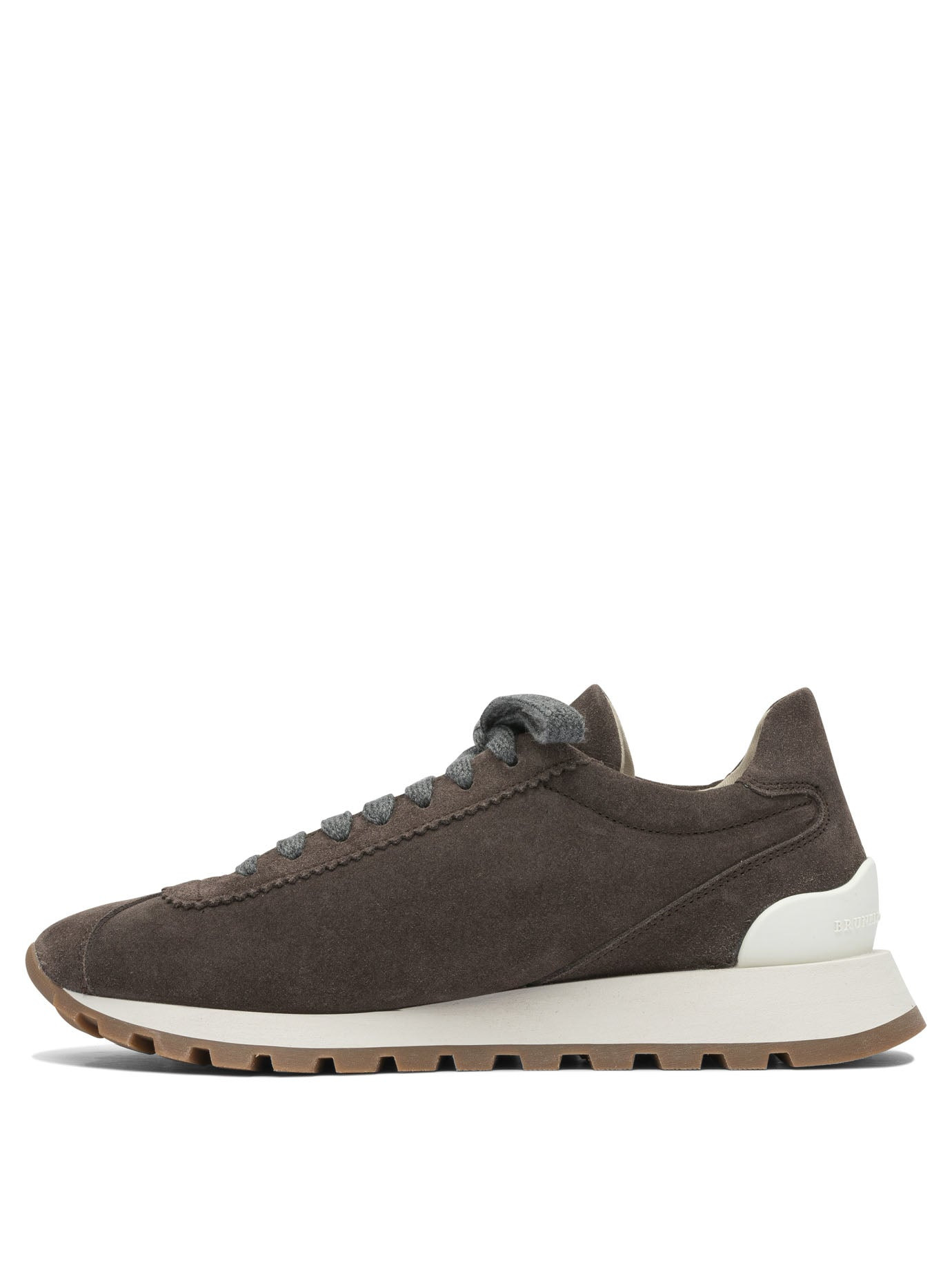 Brunello Cucinelli Suede "runners" Sneakers With Shiny Tab - 3