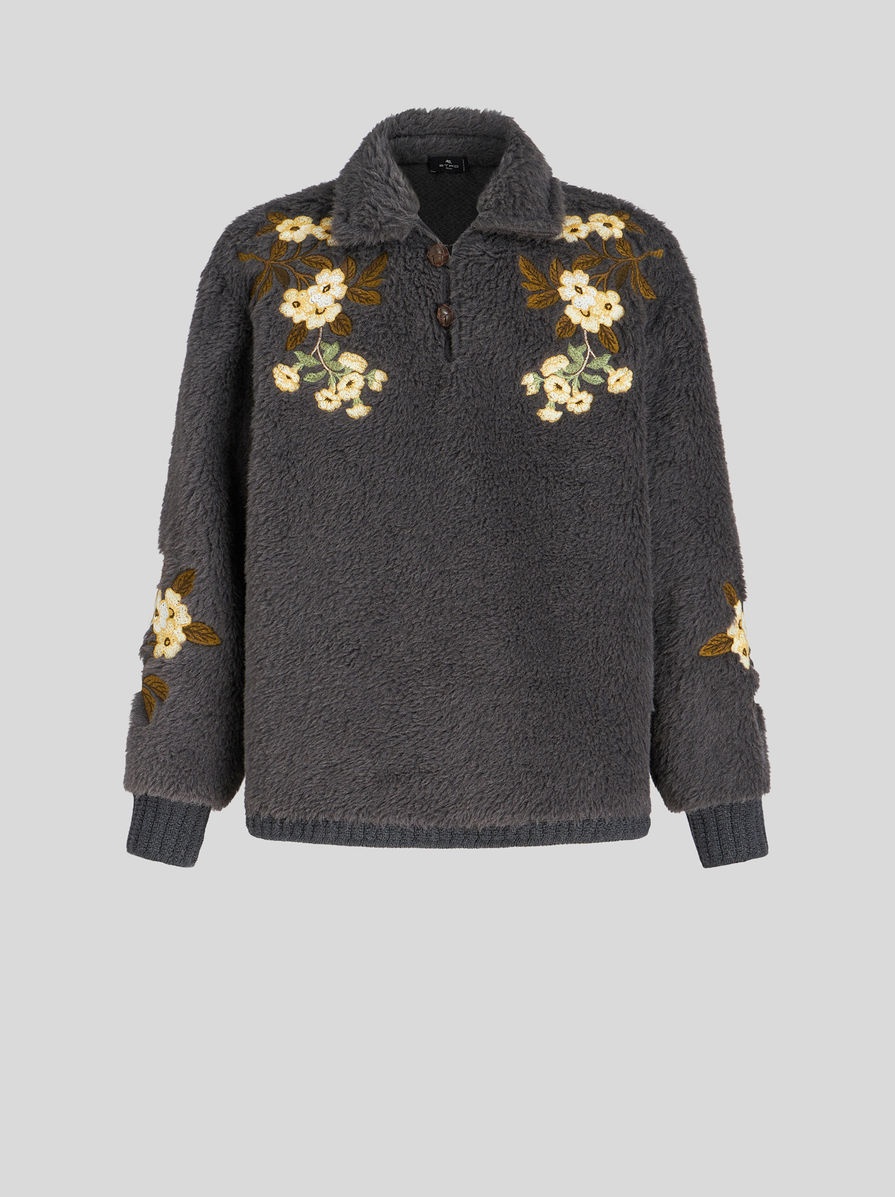 EMBROIDERED ECOFUR JACKET - 1