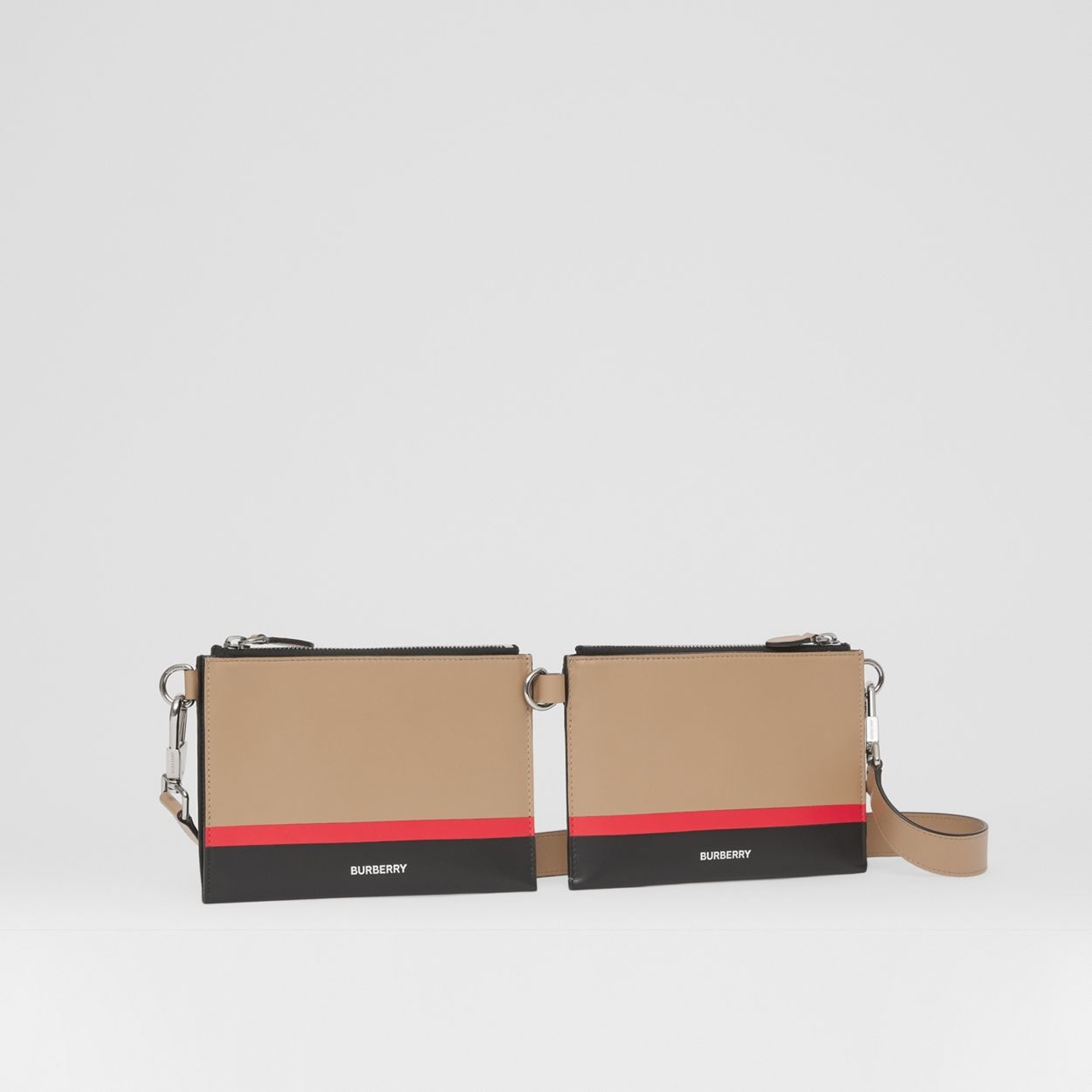 Stripe Print Link Pouch Crossbody Bag - 7