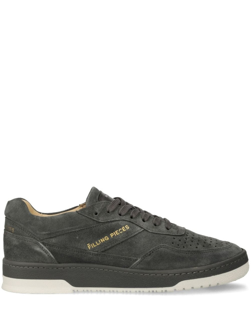 logo-print suede sneakers 1