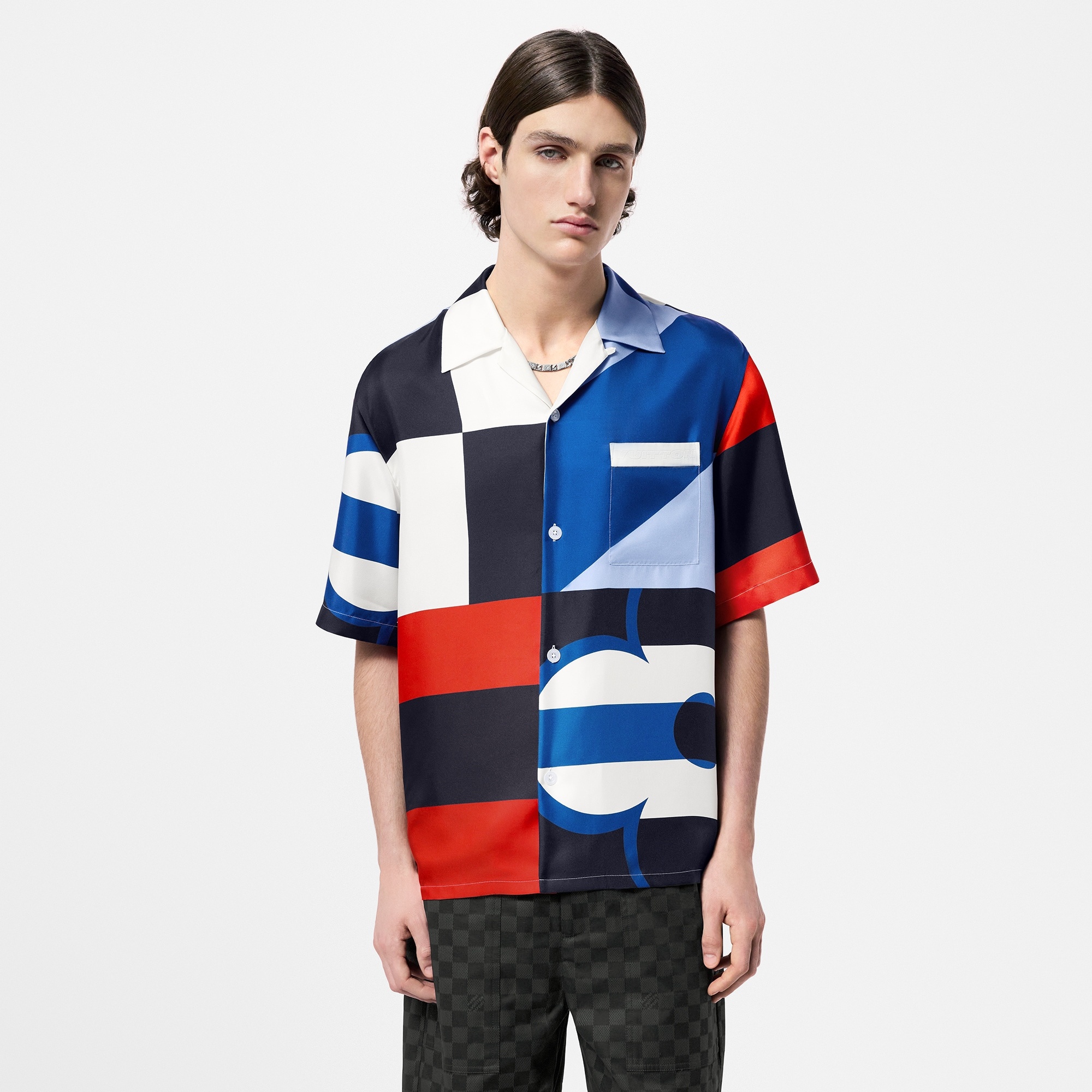 Printed Short-Sleeved Silk Shirt - 2