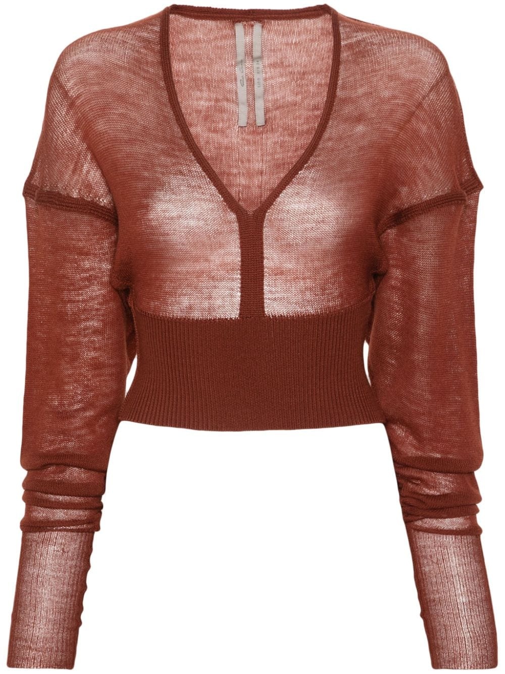 LS V fine-knit cropped jumper - 1