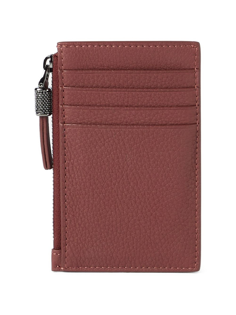 Brunello Cucinelli logo leather card holder outlook