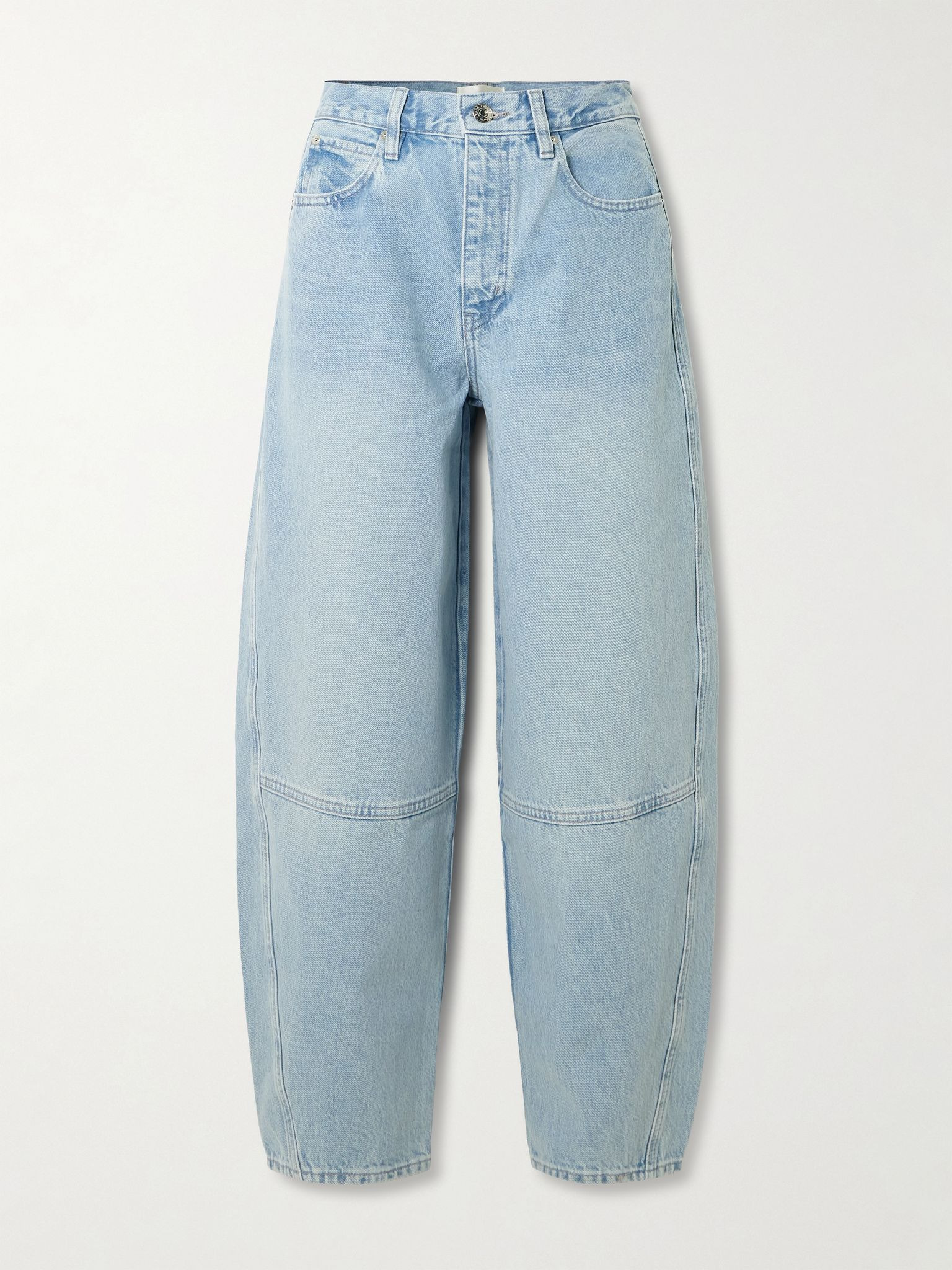 The Twisted paneled high-rise straight-leg jeans Light denim - 1