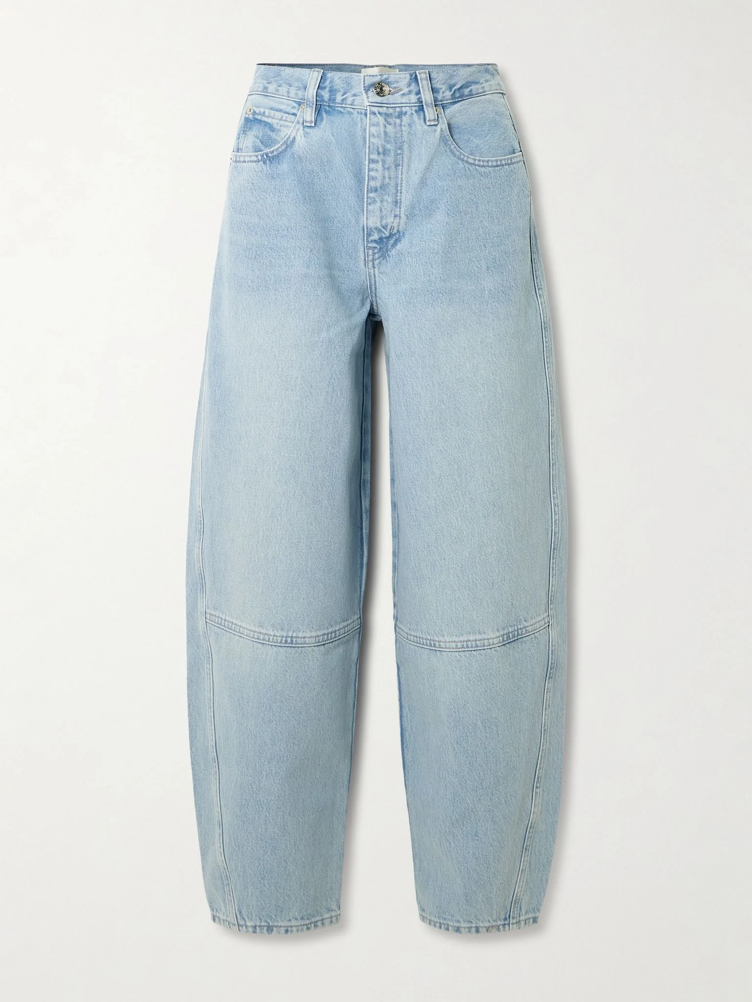 The Twisted paneled high-rise straight-leg jeans Light denim - 1