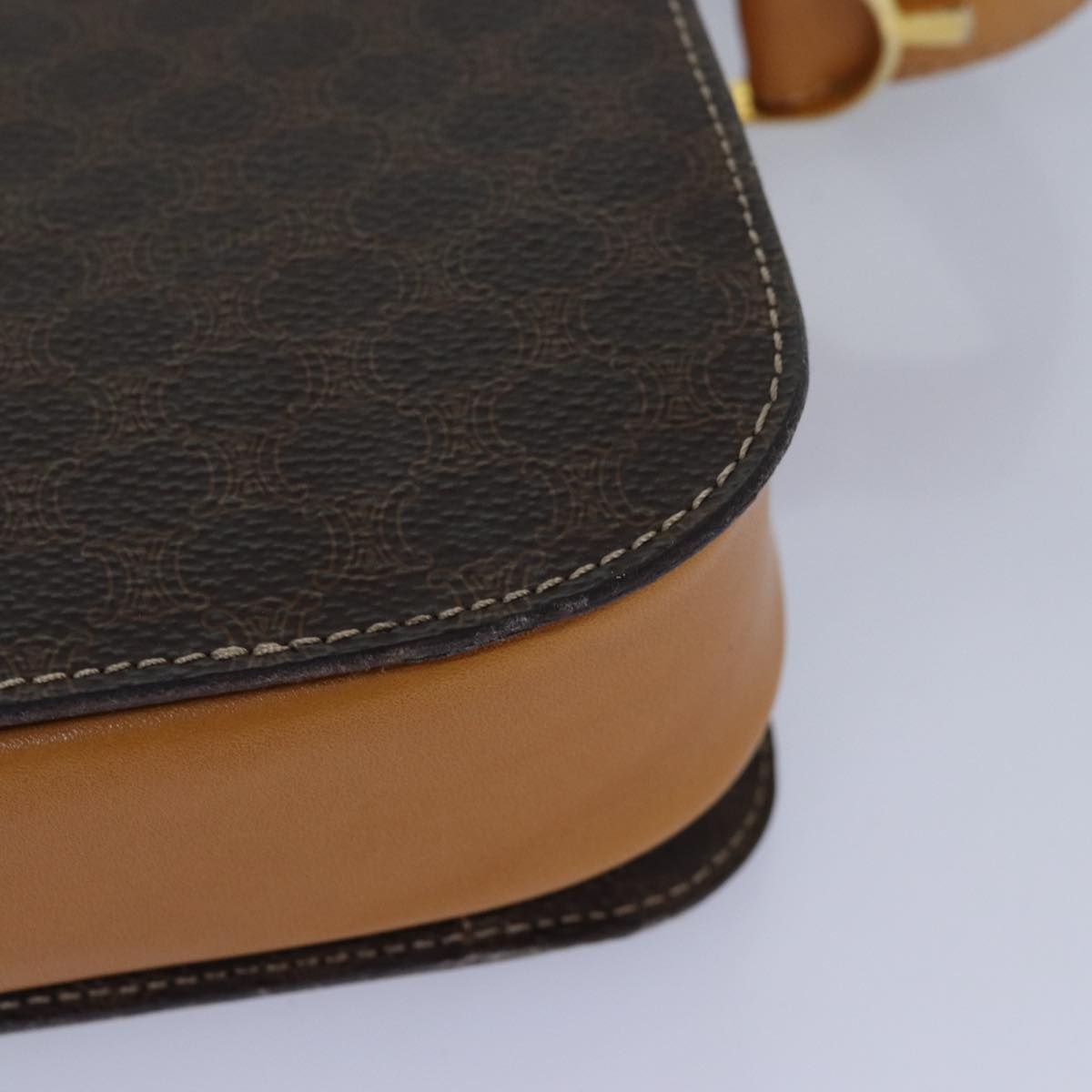 CELINE Macadam Canvas Shoulder Bag Pvc Leather Brown - 16