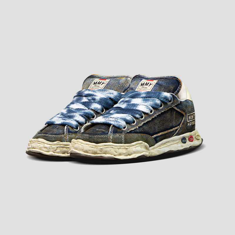Maison MIHARAYASUHIRO HERBIE OG SOLE WASHED DENIM LOW-TOP SNEAKER outlook