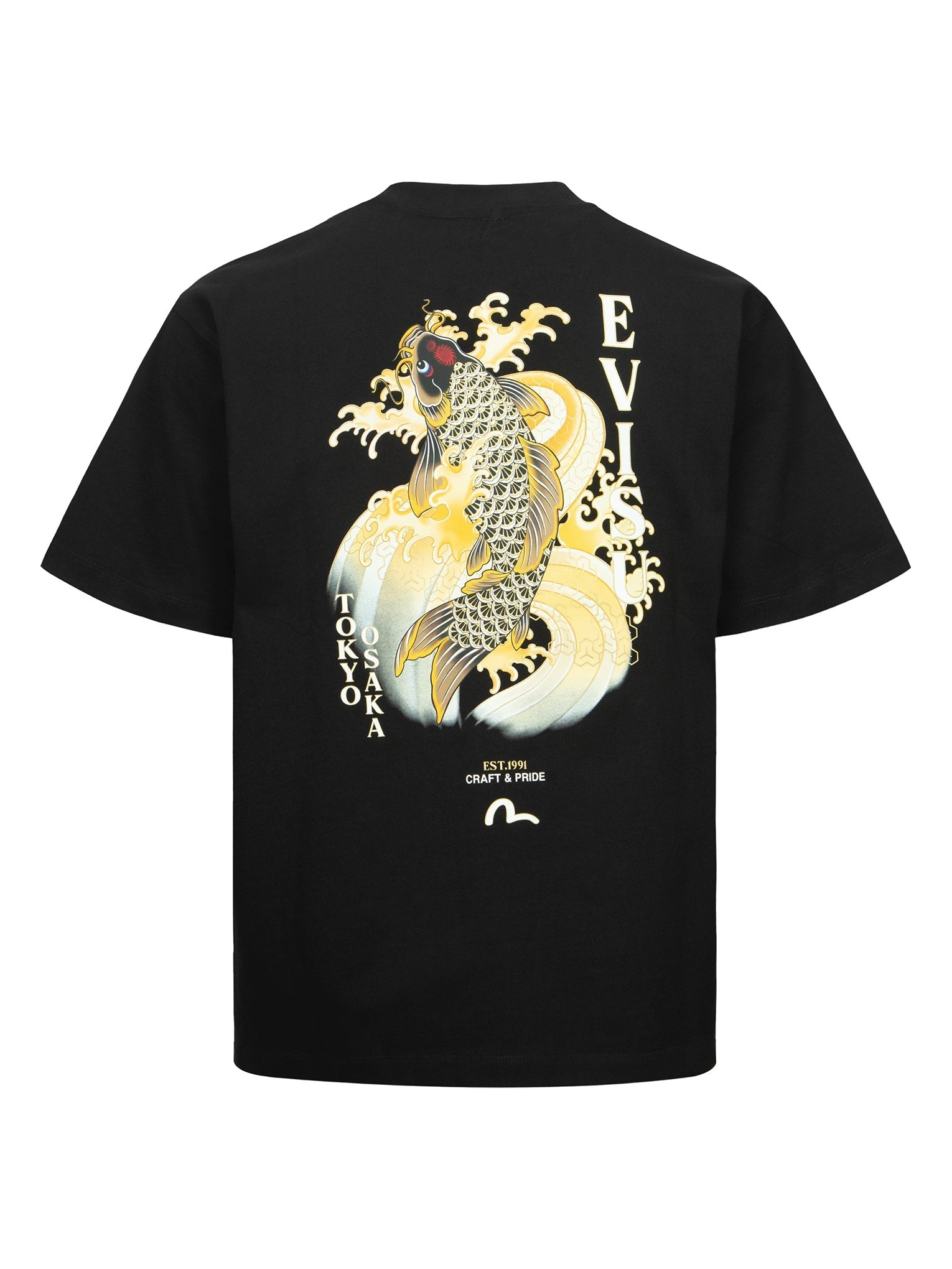SEAGULL EMBROIDERY AND CARP PRINT RELAX FIT T-SHIRT - 12