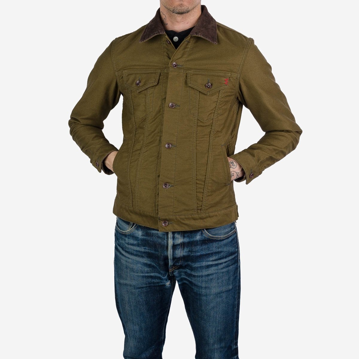IH-526-ODG 12oz Whipcord Modified Type III Jacket - Olive Drab Green - 4