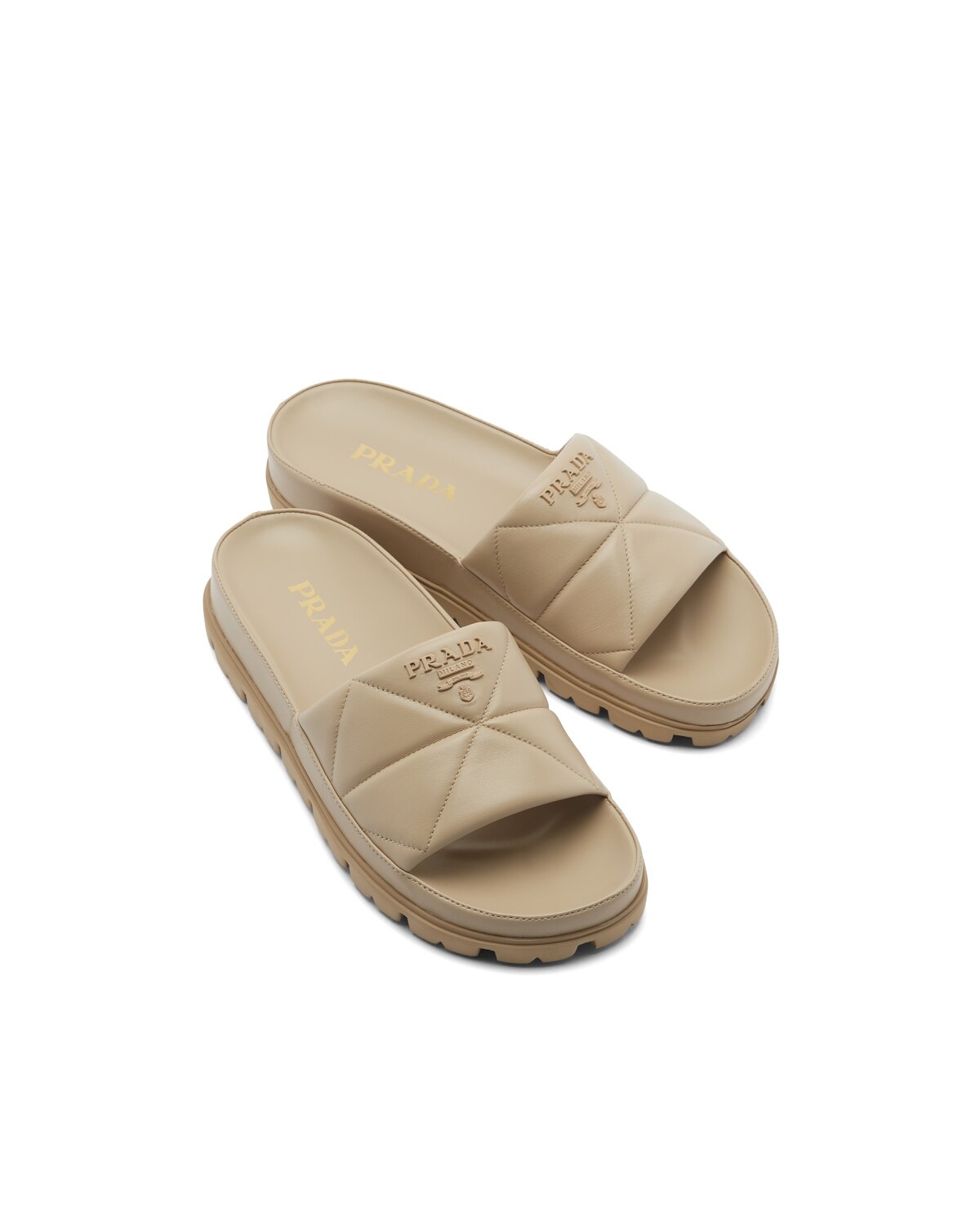 Quilted nappa leather slides - 2