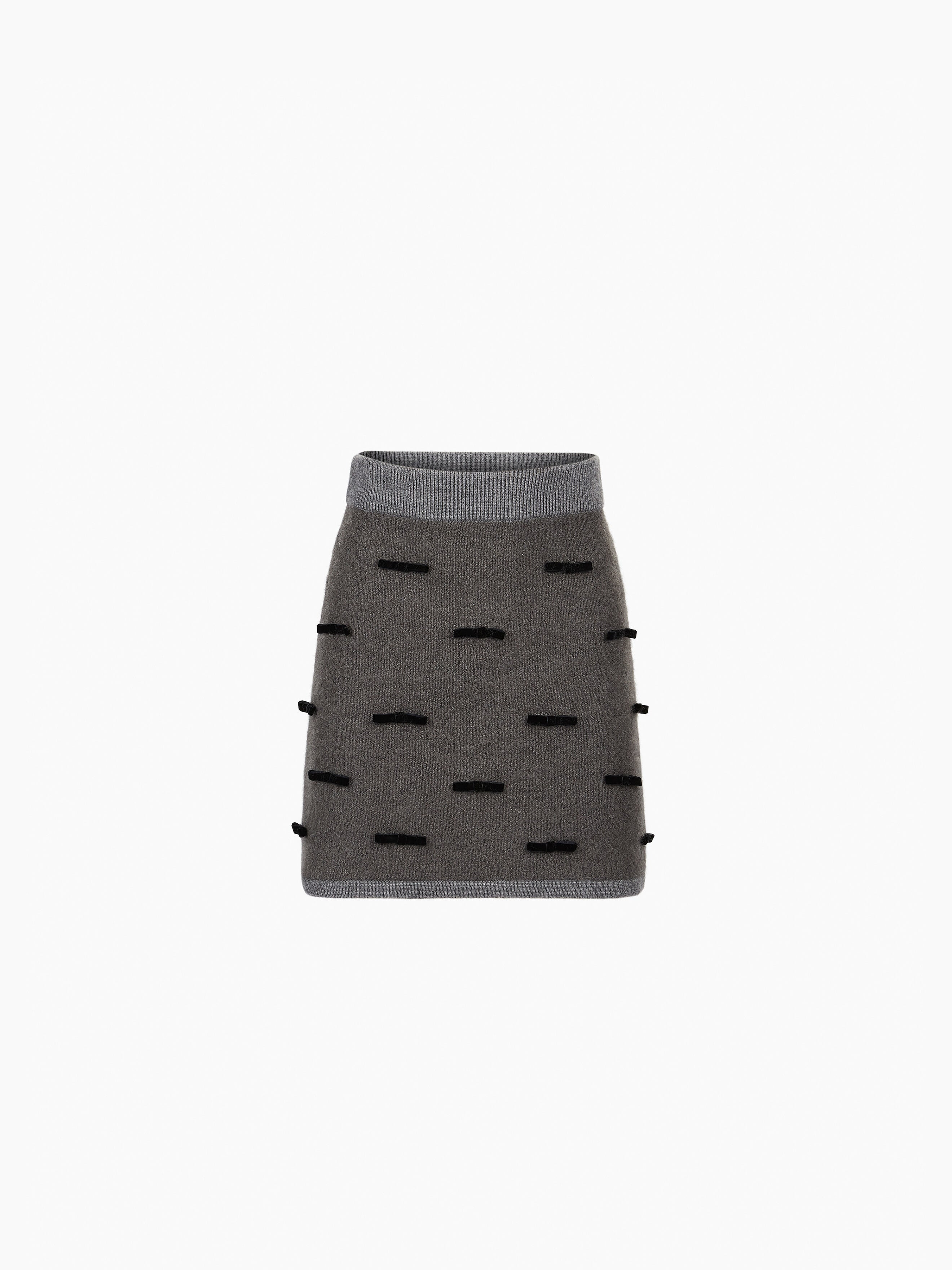 Grey Mini Knit Skirt - 5
