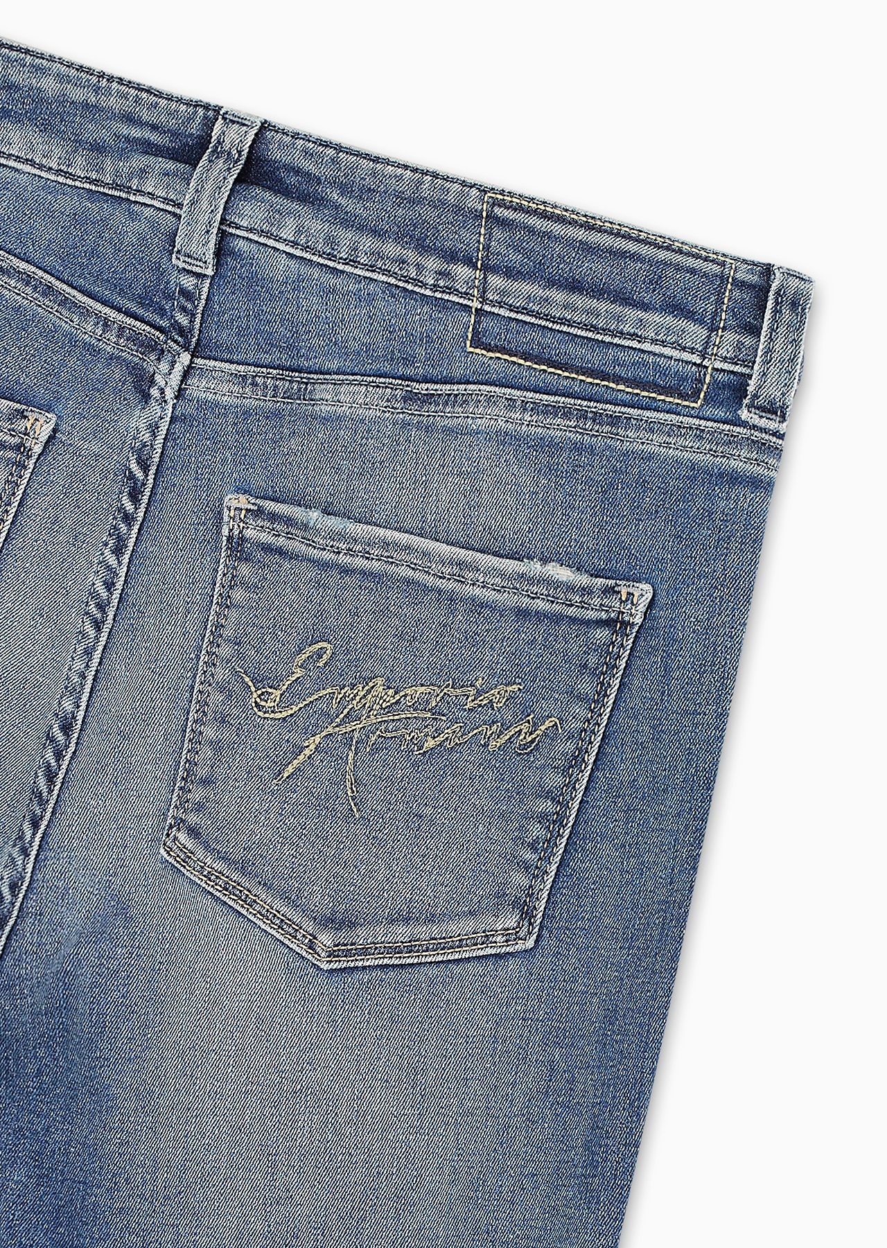 J18 High-rise, skinny-leg jeans in a worn-look denim - 6