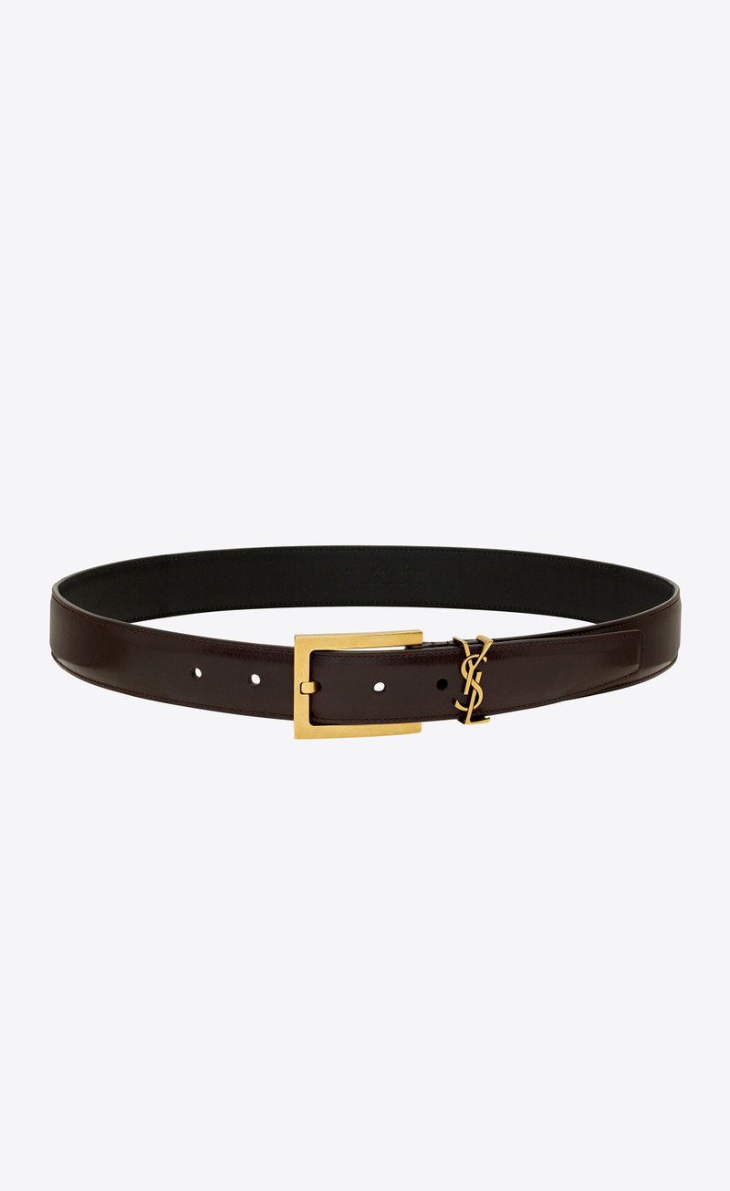 SAINT LAURENT cassandre belt in shiny leather outlook