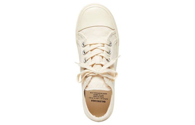 (WMNS) Balenciaga Paris Low Top Sneakers 'White Destroyed Cotton and White Rubber' 688757W3RC59090 - 3