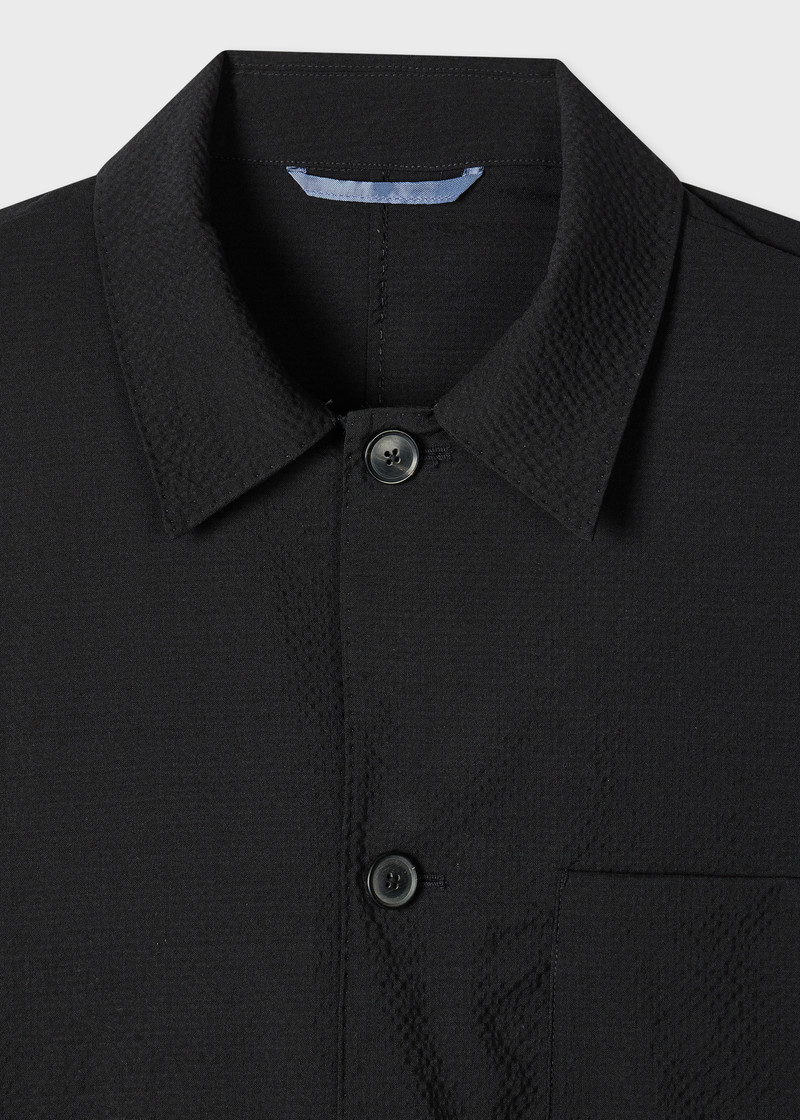 Paul Smith Black Stretch-Wool Seersucker Work Jacket outlook
