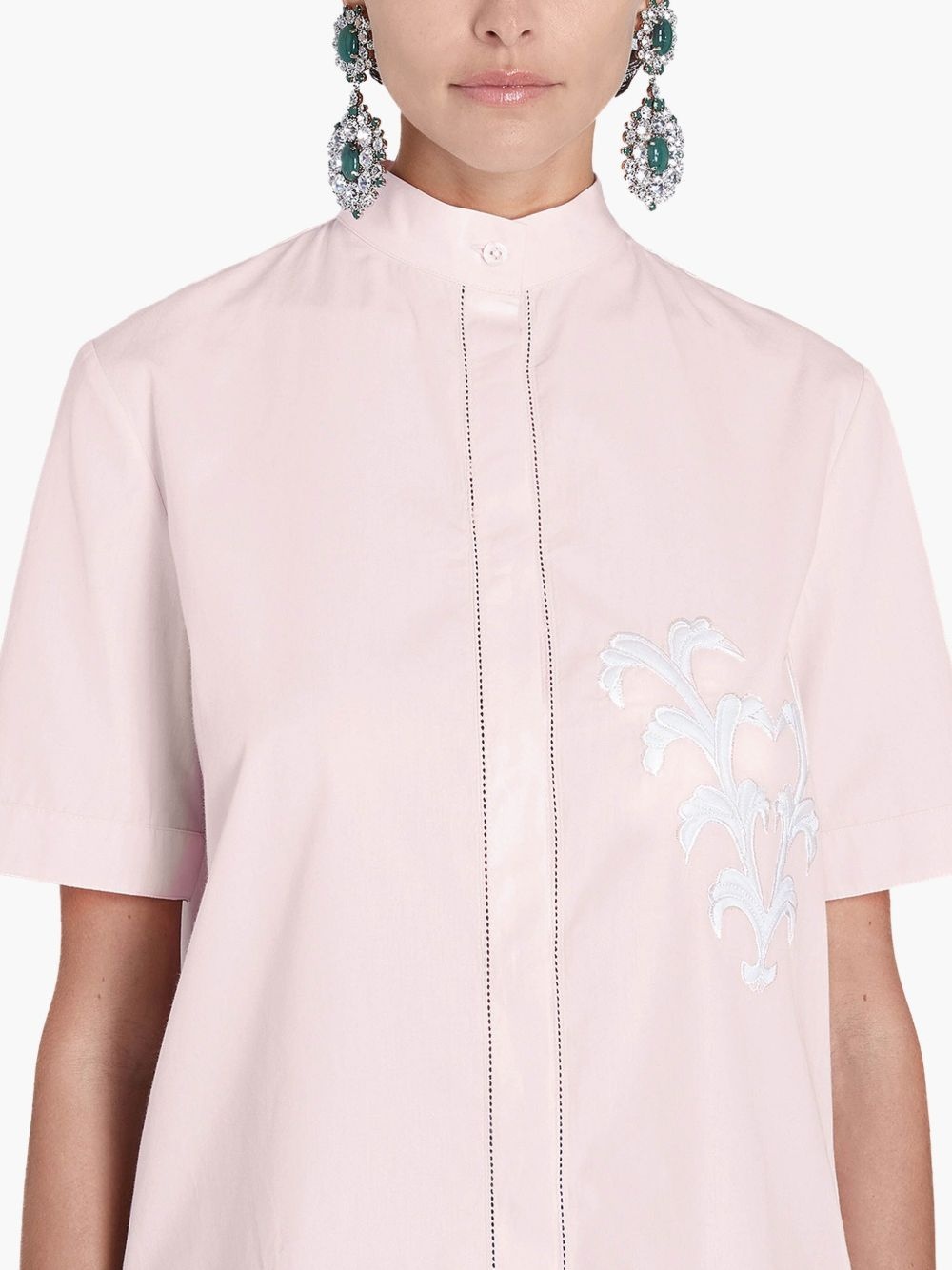 floral-appliqué shirt - 5