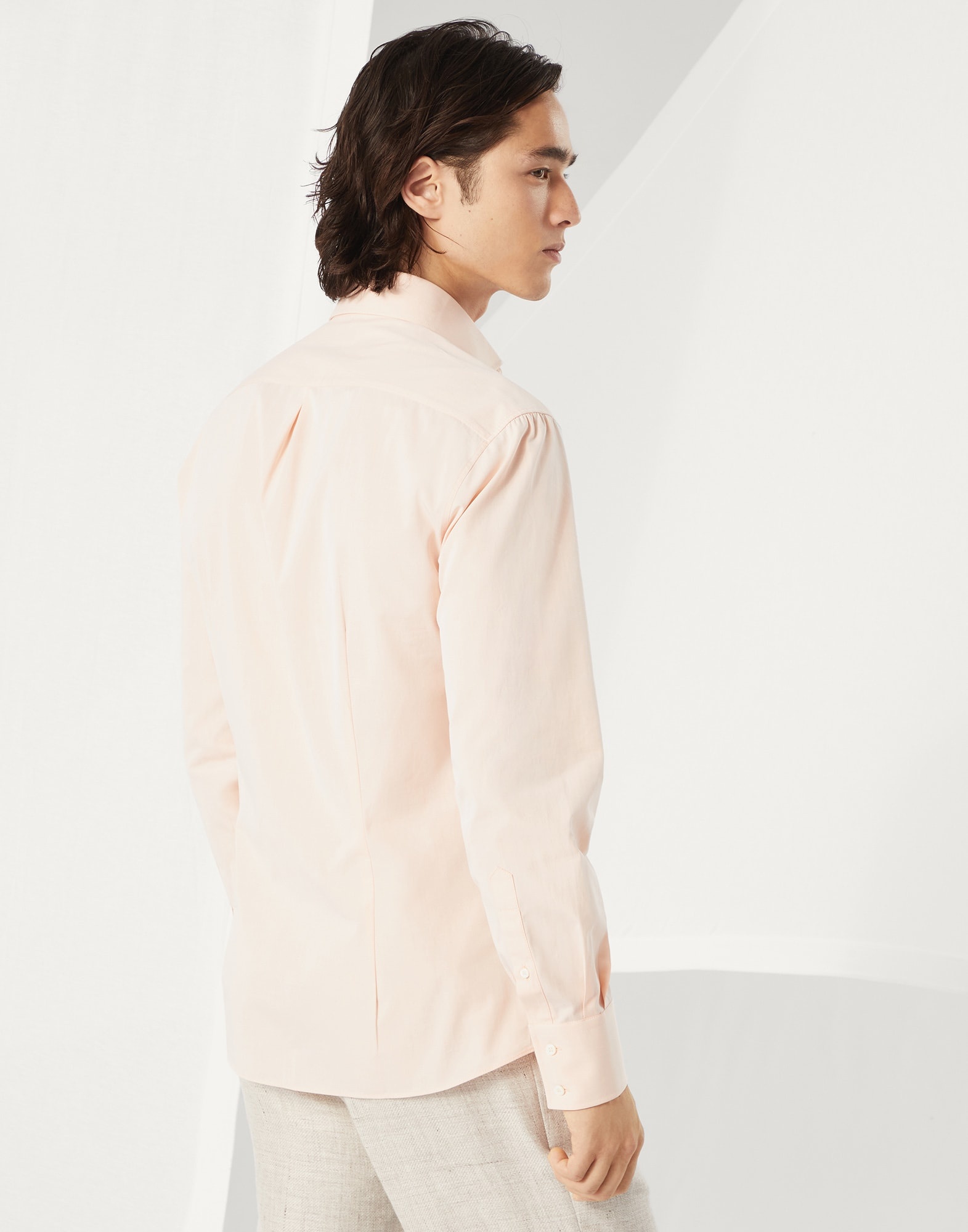 Poplin slim fit shirt with spread collar - 2