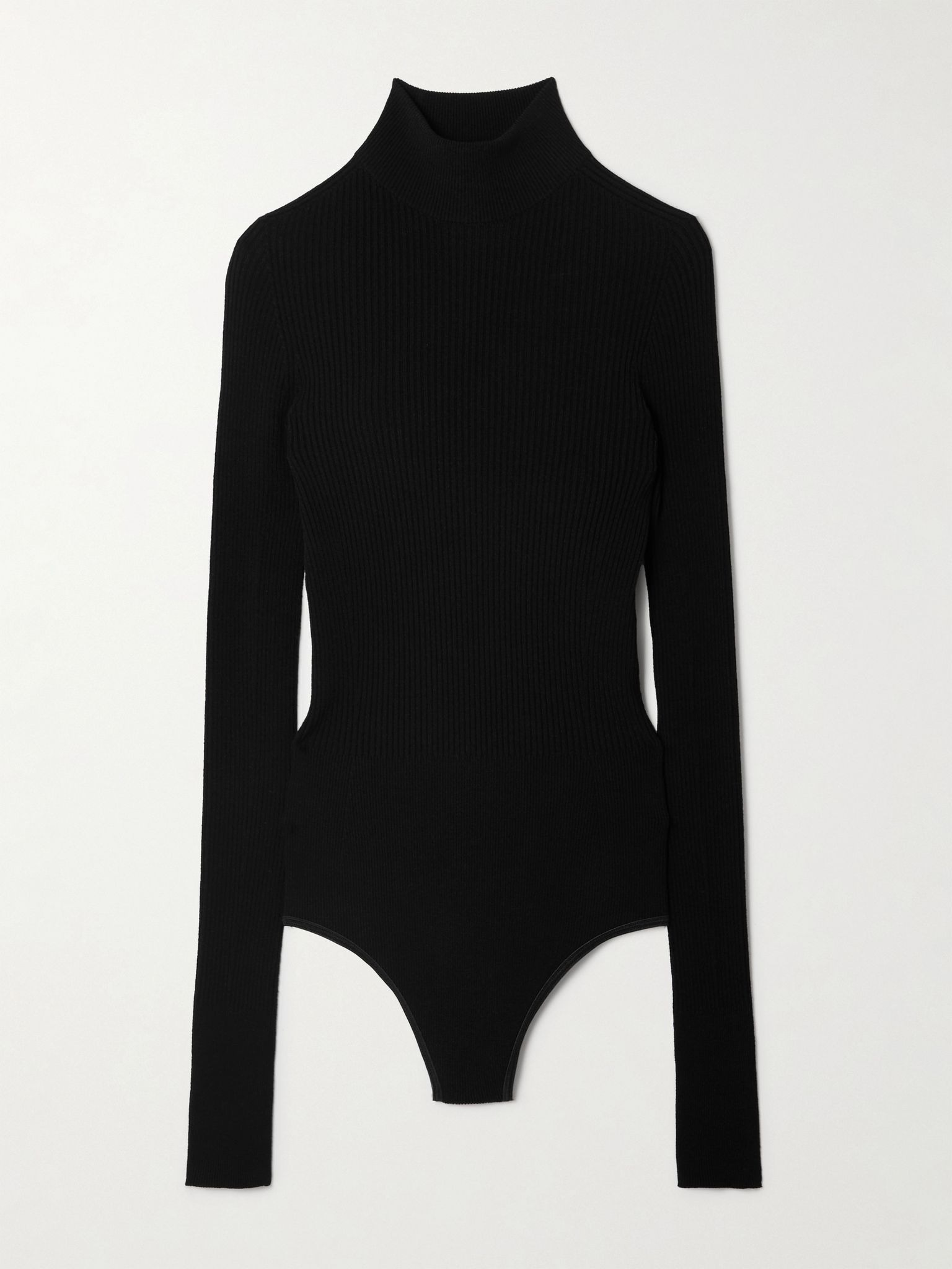 Ribbed-knit turtleneck bodysuit Black - 1