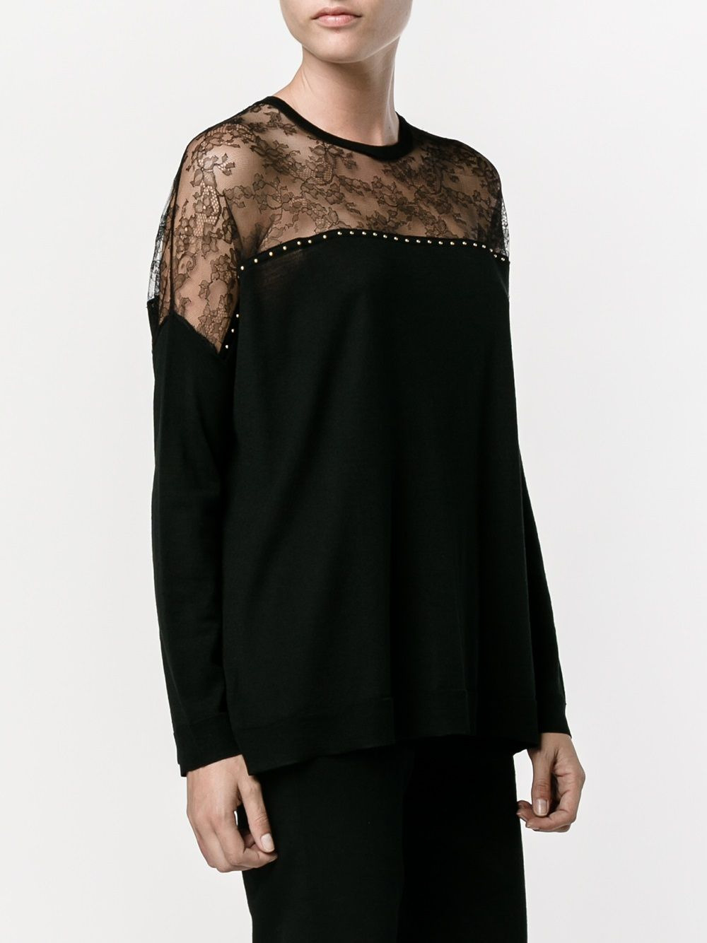 lace panel jumper - 3