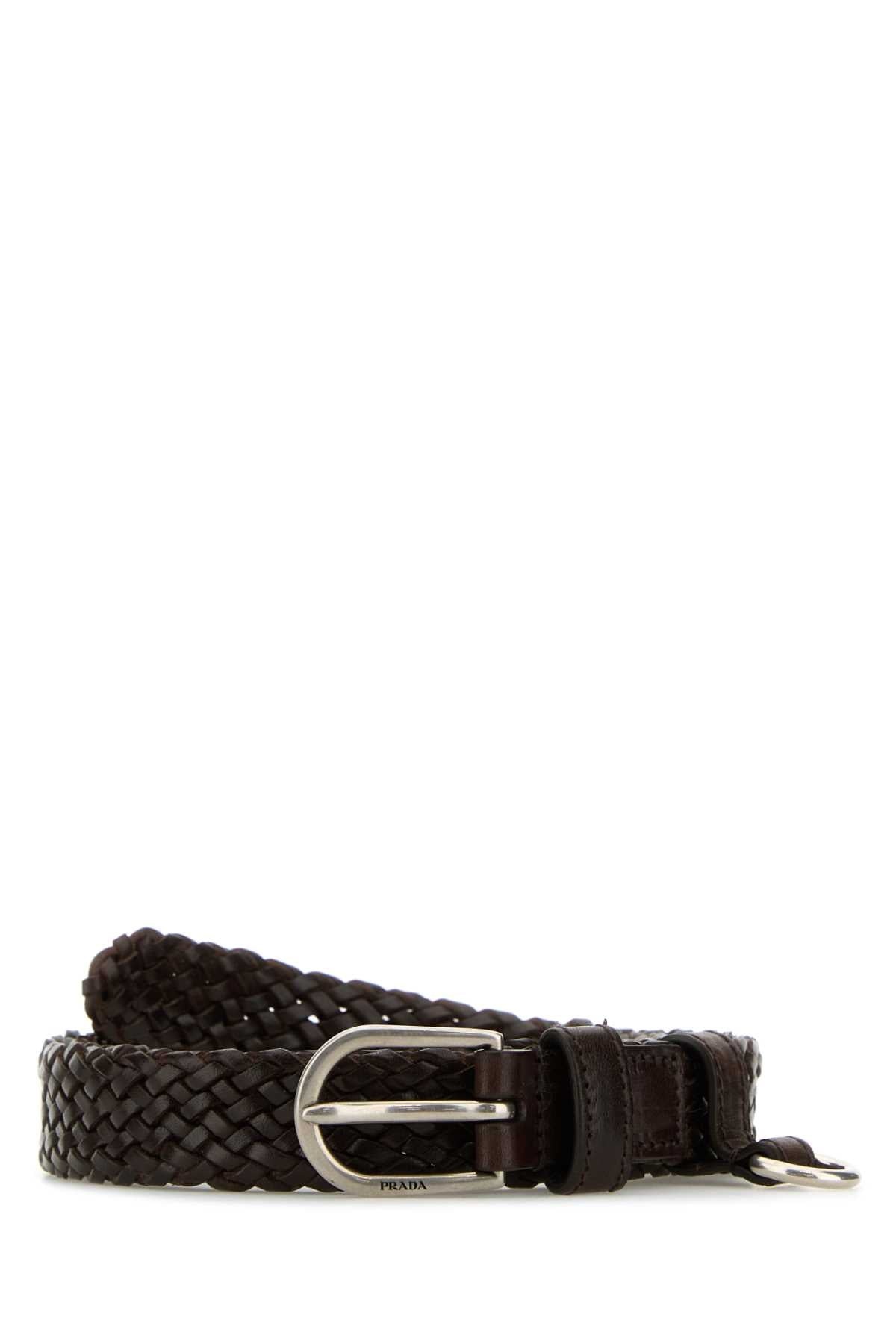 Prada Women Brown Leather Belt - 1