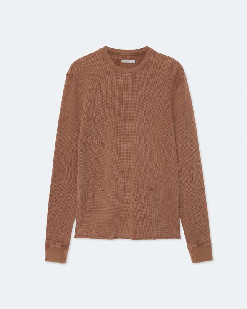 RAINE WAFFLE-KNIT LONG-SLEEVE T-SHIRT - 1