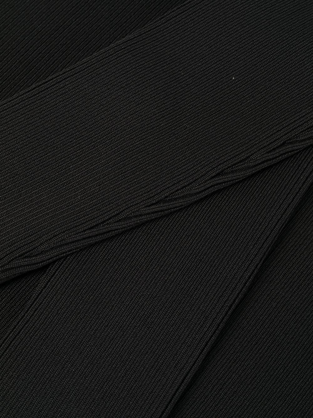 logo-tape ribbed dress - 7