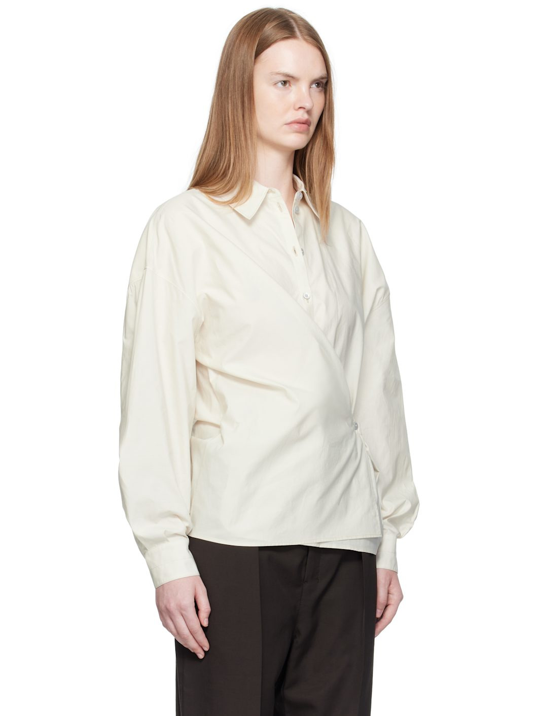 Off-White Straight Collar Twisted Shirt - 2