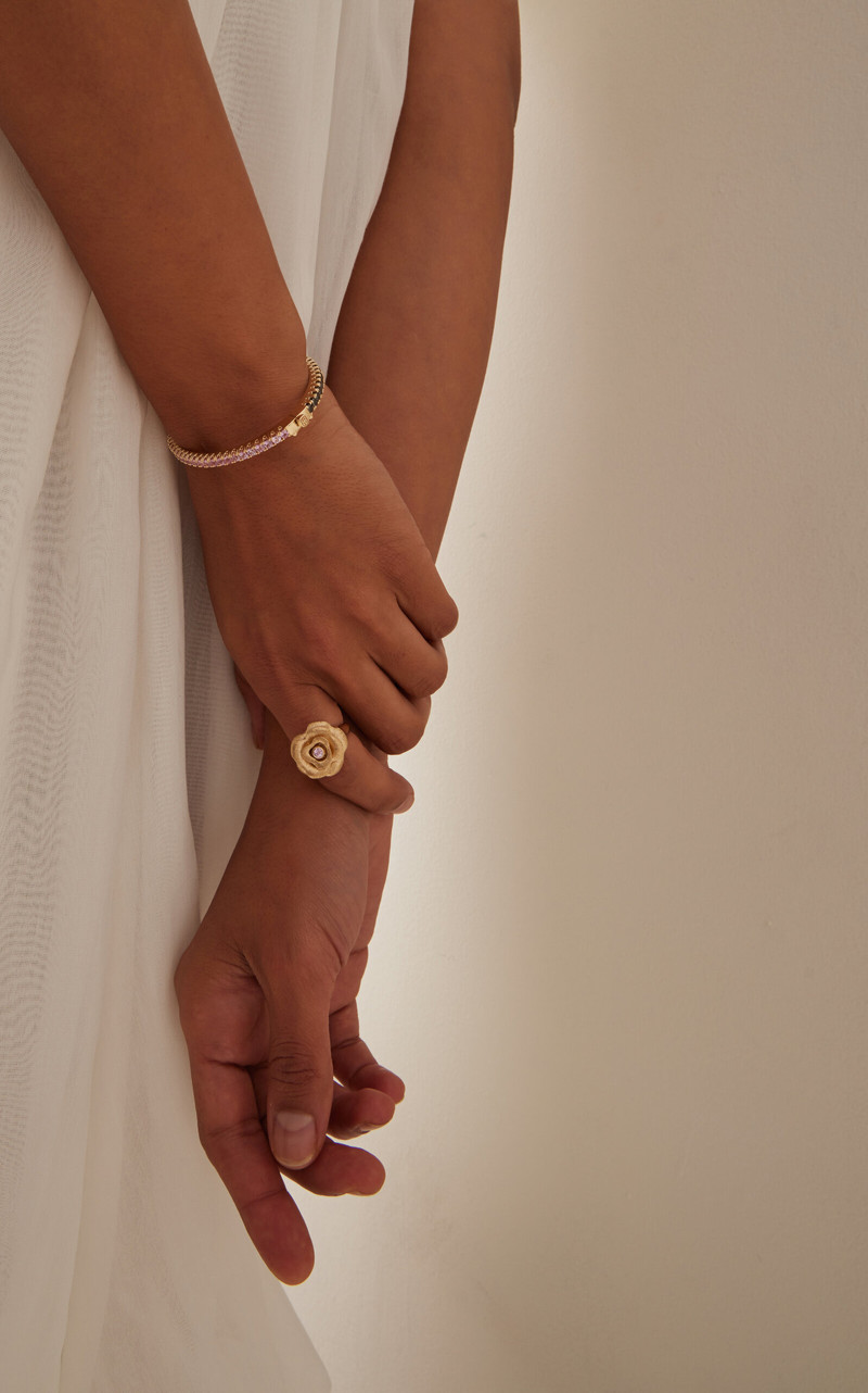 SYDNEY EVAN Large 14K Yellow Gold Diamond, Sapphire Bangle multi outlook