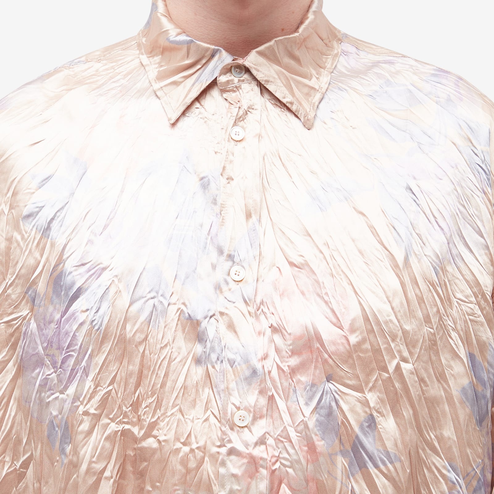 Acne Studios Setar Crinkled Flower Print Short Sleeve Shirt - 5