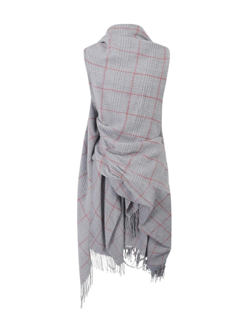 Jean Paul Gaultier fringed check scarf outlook