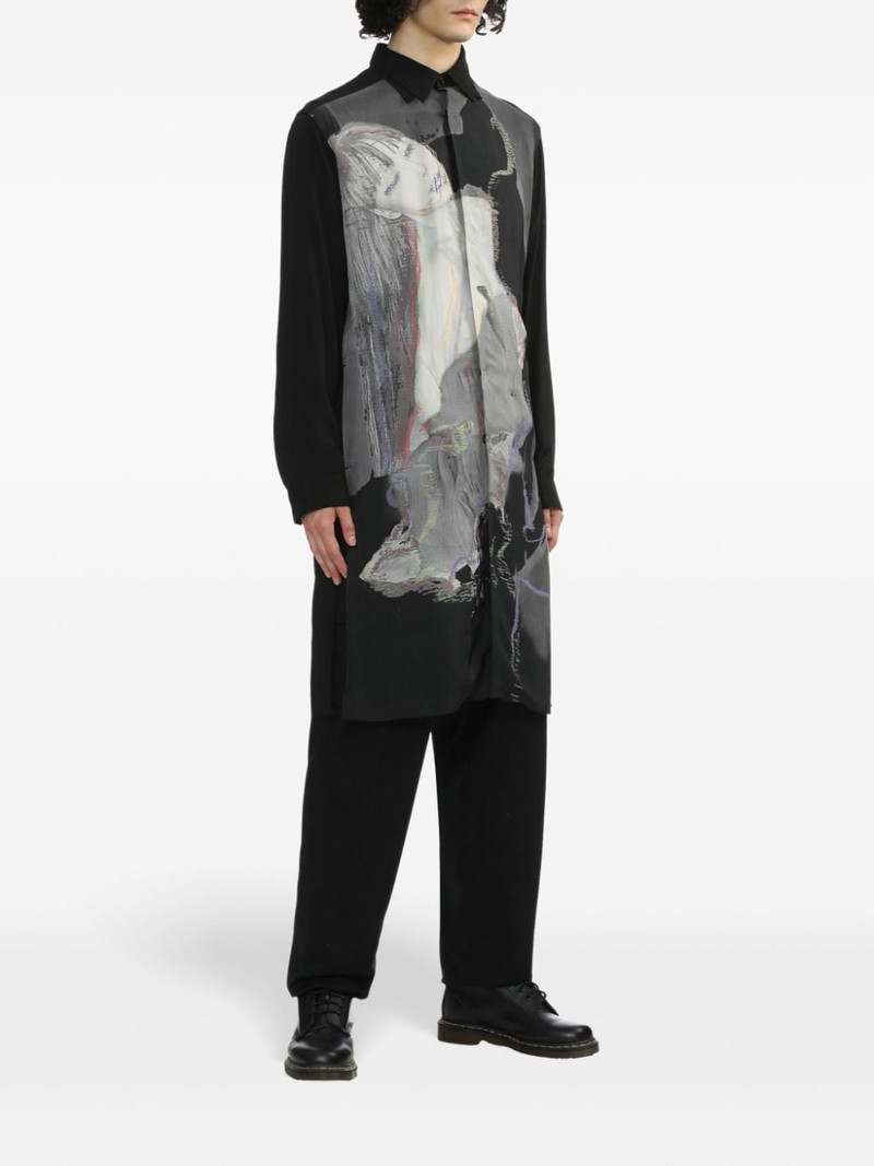 Yohji Yamamoto illustration-print shirt outlook