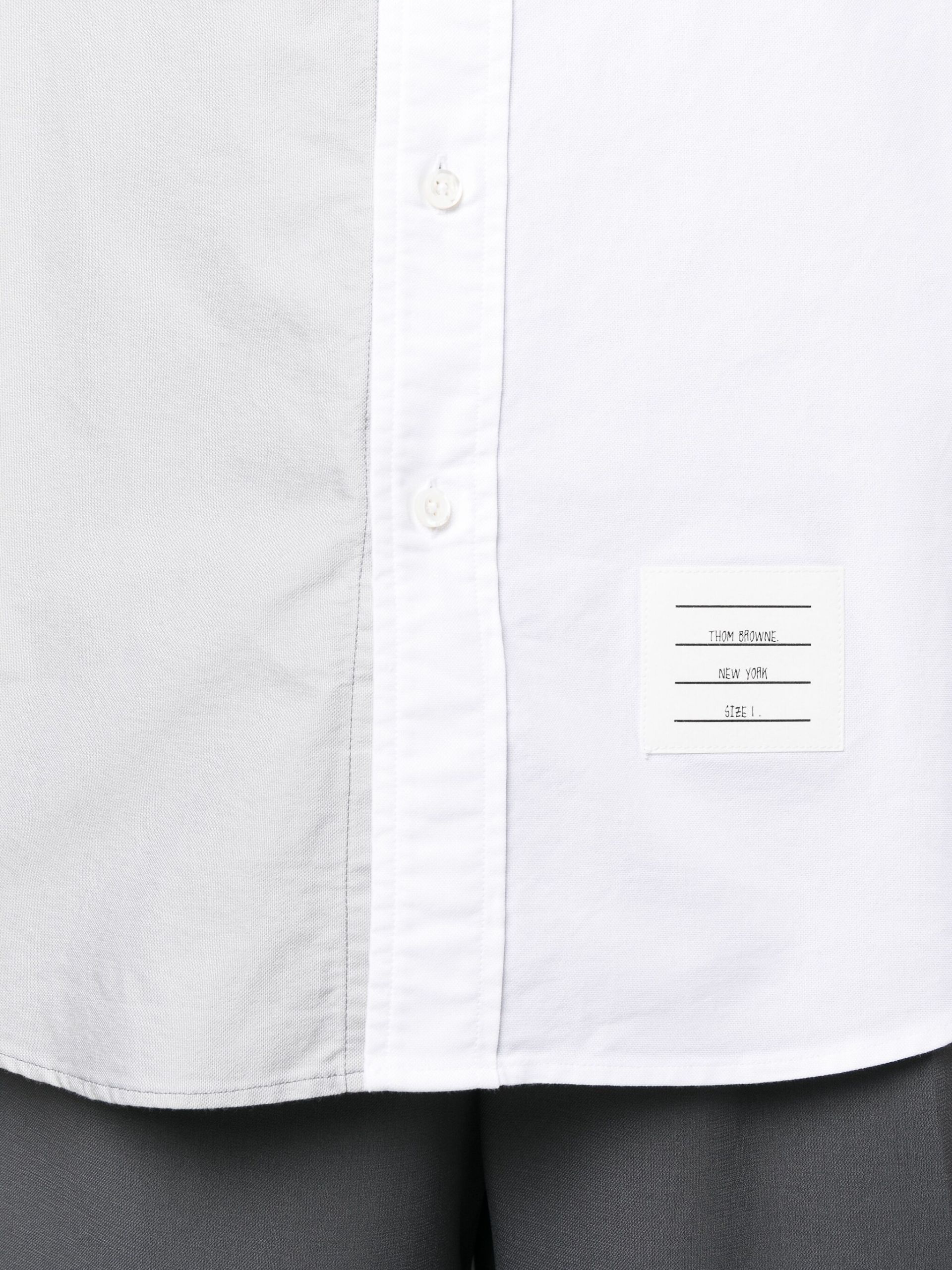 White Panelled Cotton Shirt - 5