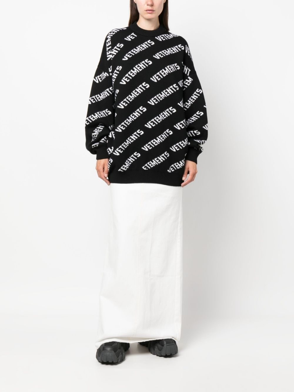 logo-print knitted jumper - 2