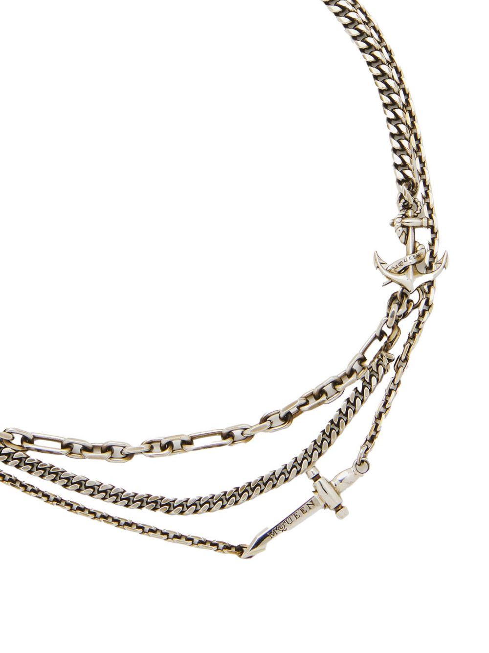 CHAIN-LINK FLOWER DAGGER NECKLACE - 2