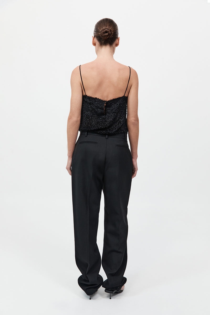 Tailored Pleat Pants - Black - 6