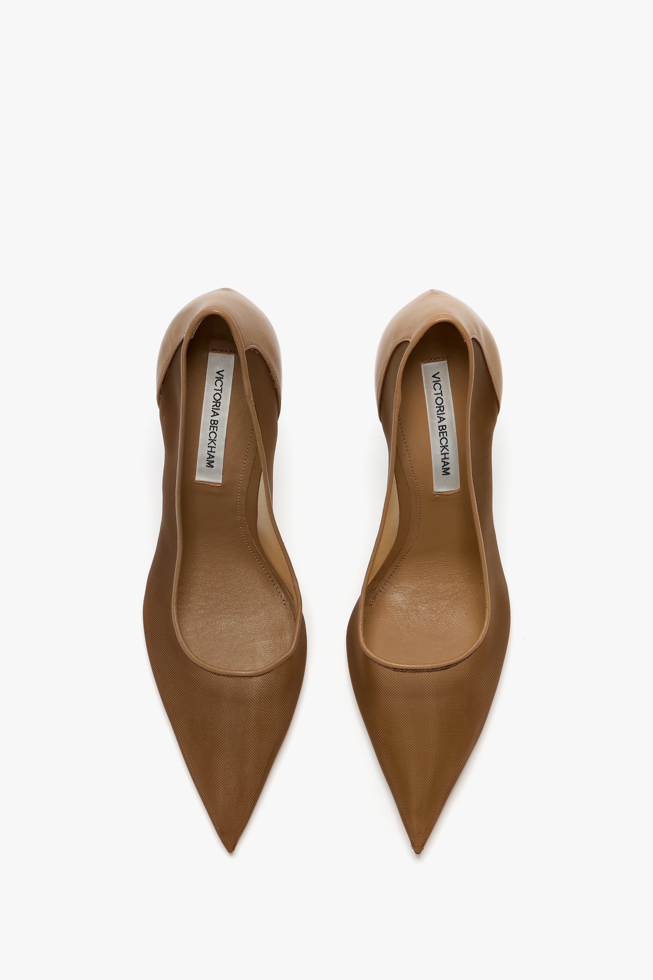 Transparent Heel Mesh Pump In Tan - 4