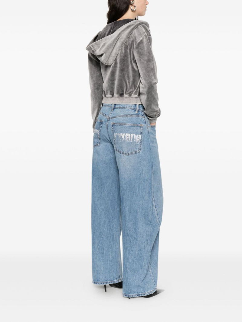 Alexander Wang crystal-embellished wide-leg jeans outlook