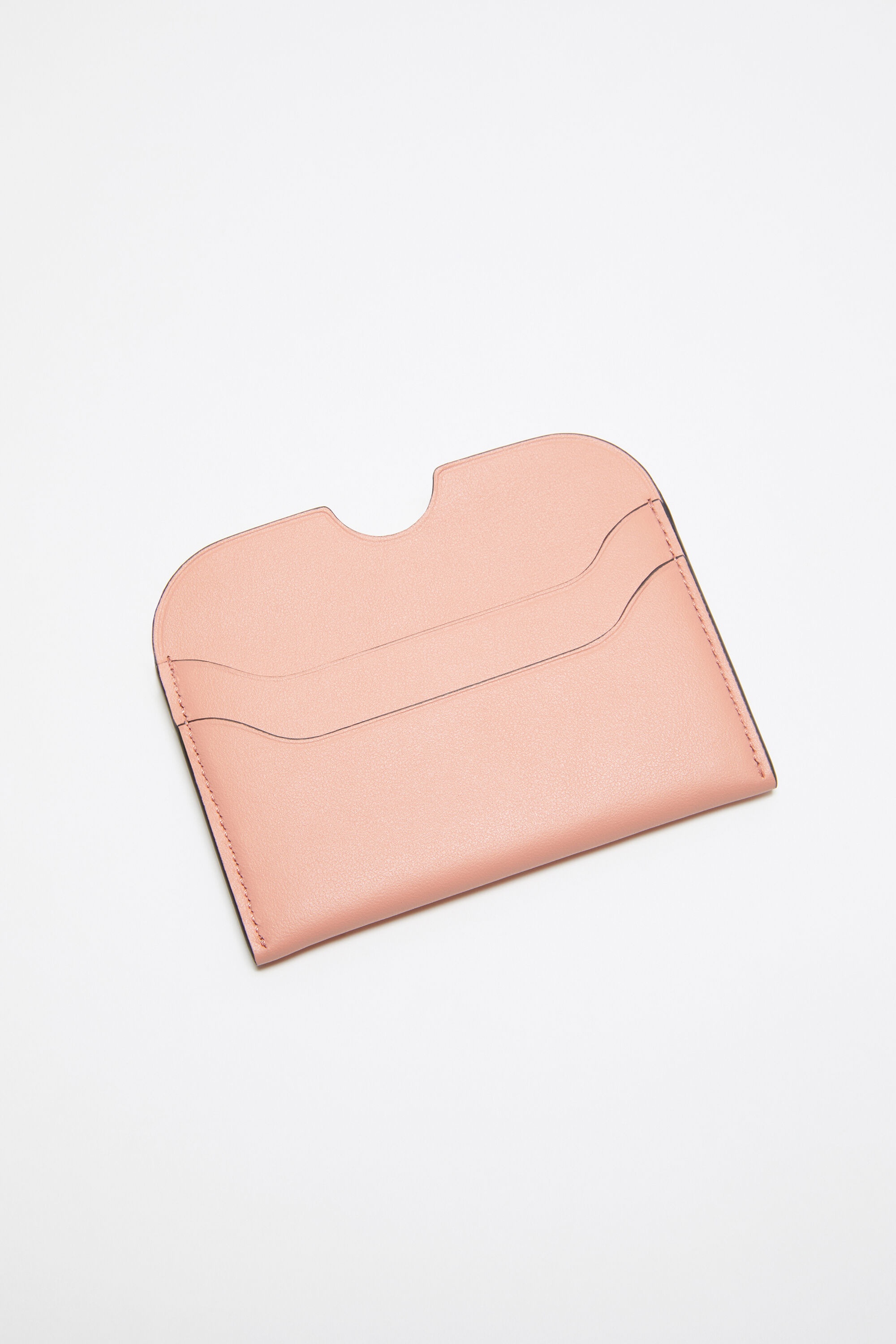 Leather card holder - Salmon pink - 4