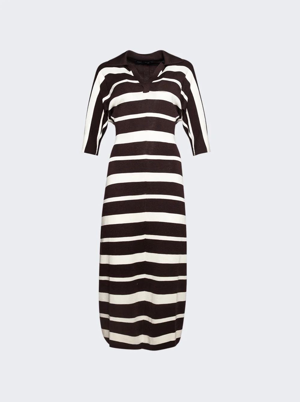 Solana Dress In Superfine Merino Silk Brown - 1