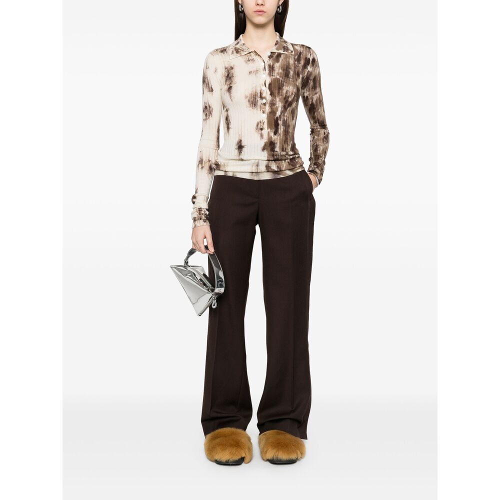 Off-White Brown Trousers - Palazzo Pants Women - 2